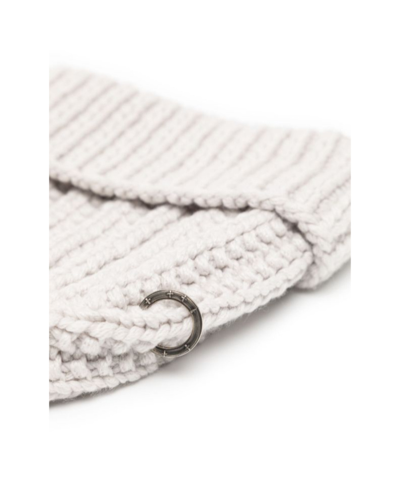 Werkstatt:münchen Ring-detail Ribbed Beanie In White