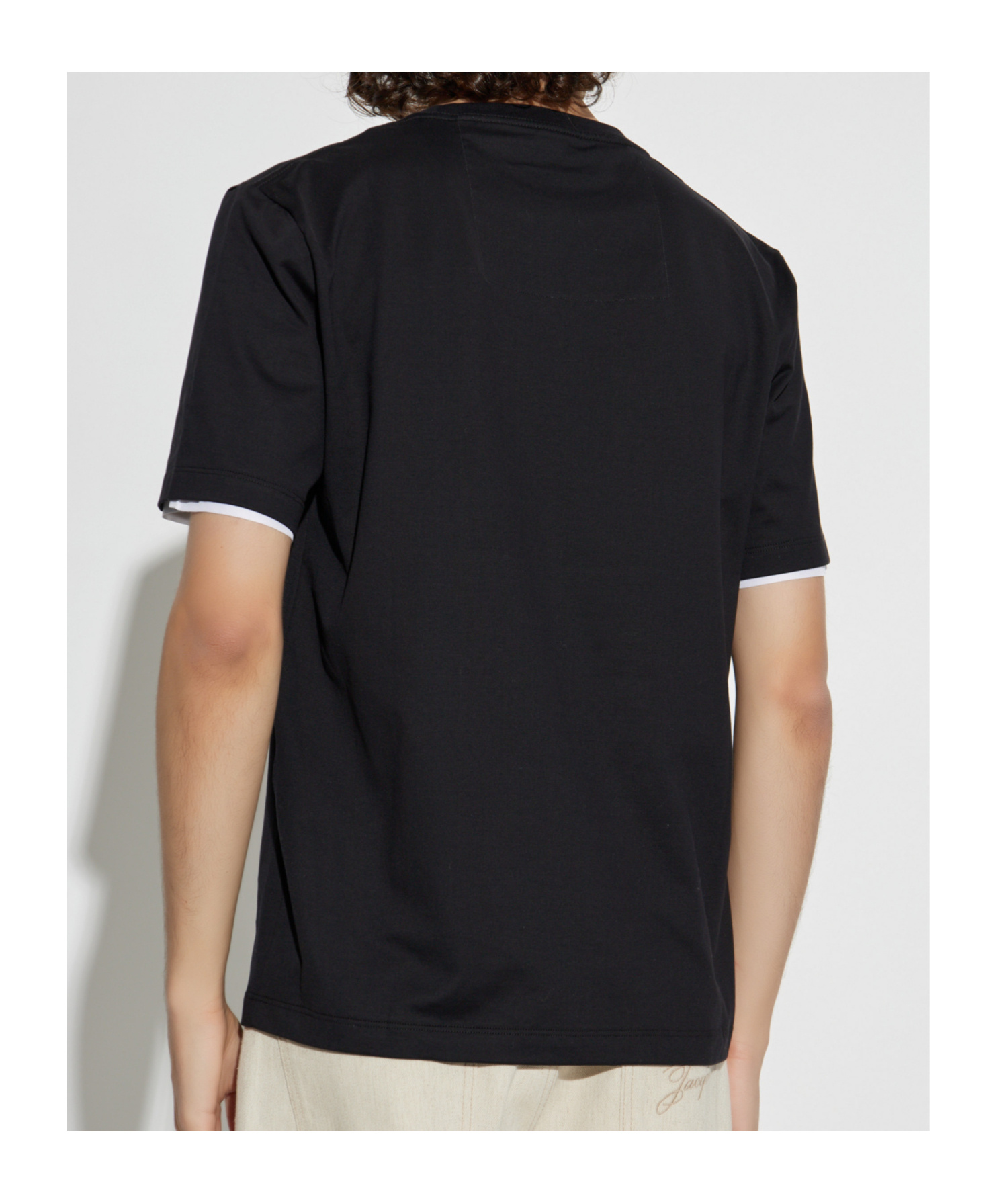 Lanvin Double-layered Cotton T-shirt In Black