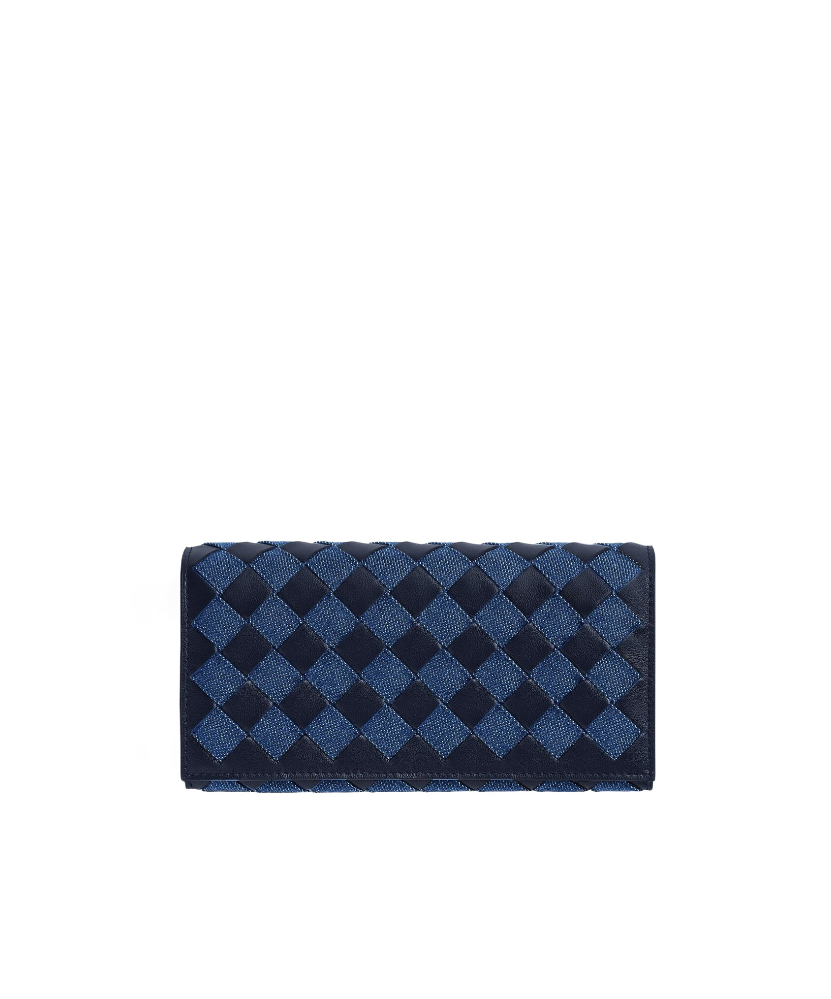 Bottega Veneta Intrecciato Large Flap Wallet In Black
