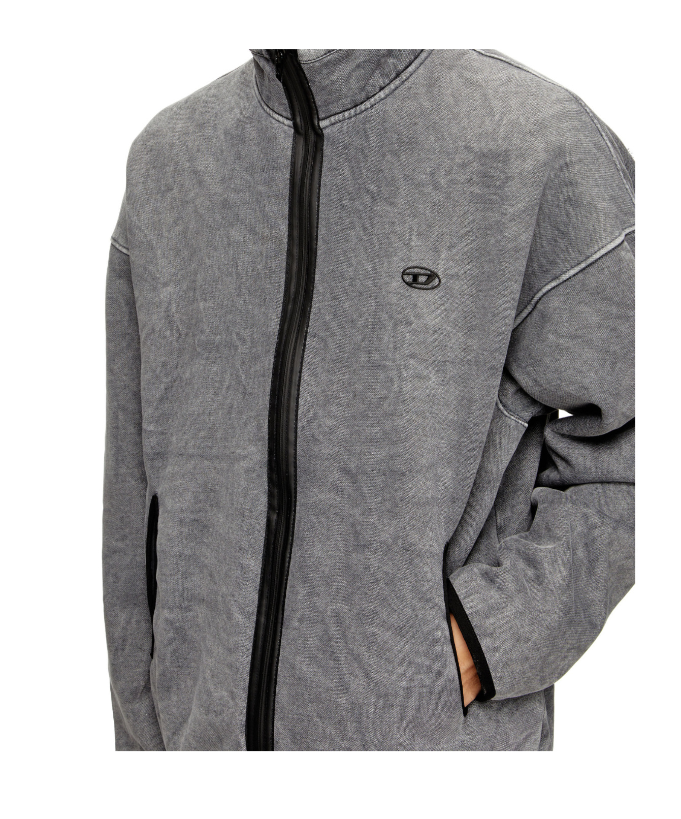 Diesel Zip-up Sweatshirt With Inner Lining In Gray