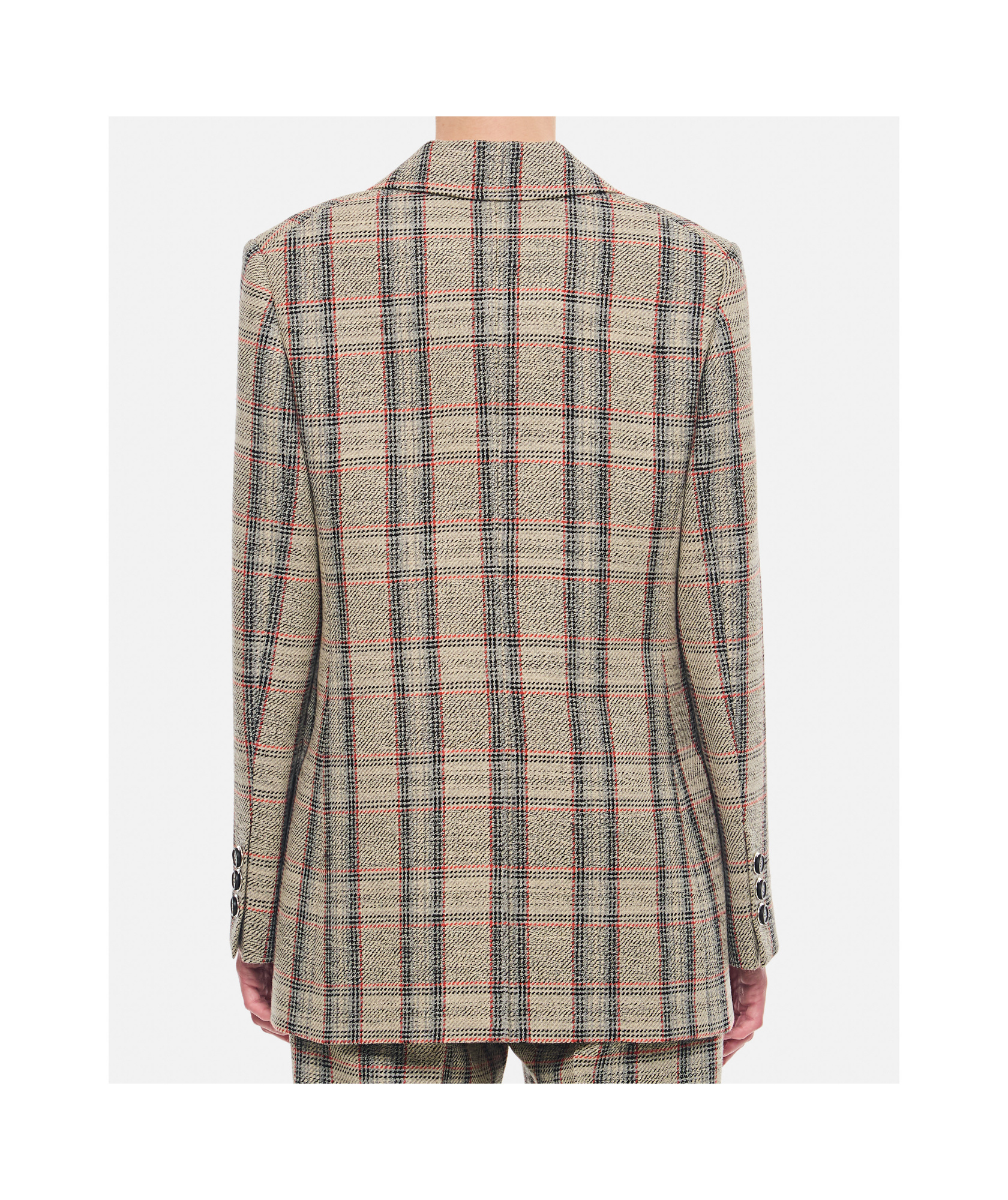 Durazzi Milano Tartan Check Single-breasted Jacket In Nude