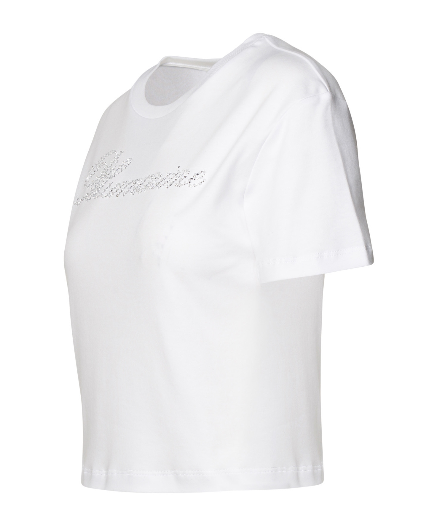 Blumarine T-shirt With Studs And Rhinestone Embroidery In White
