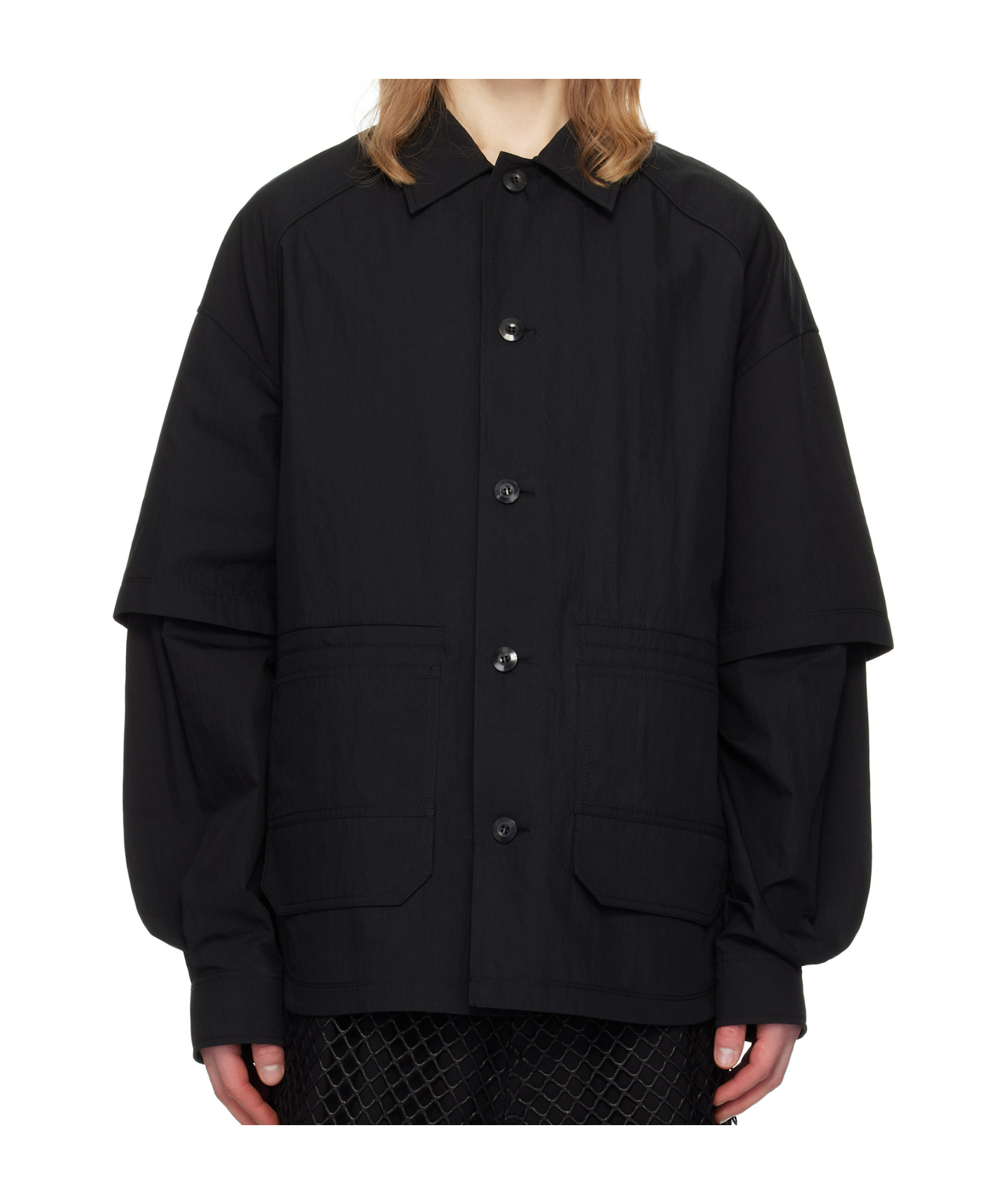 Juunj Dual Sleeve Work Shirt In Black