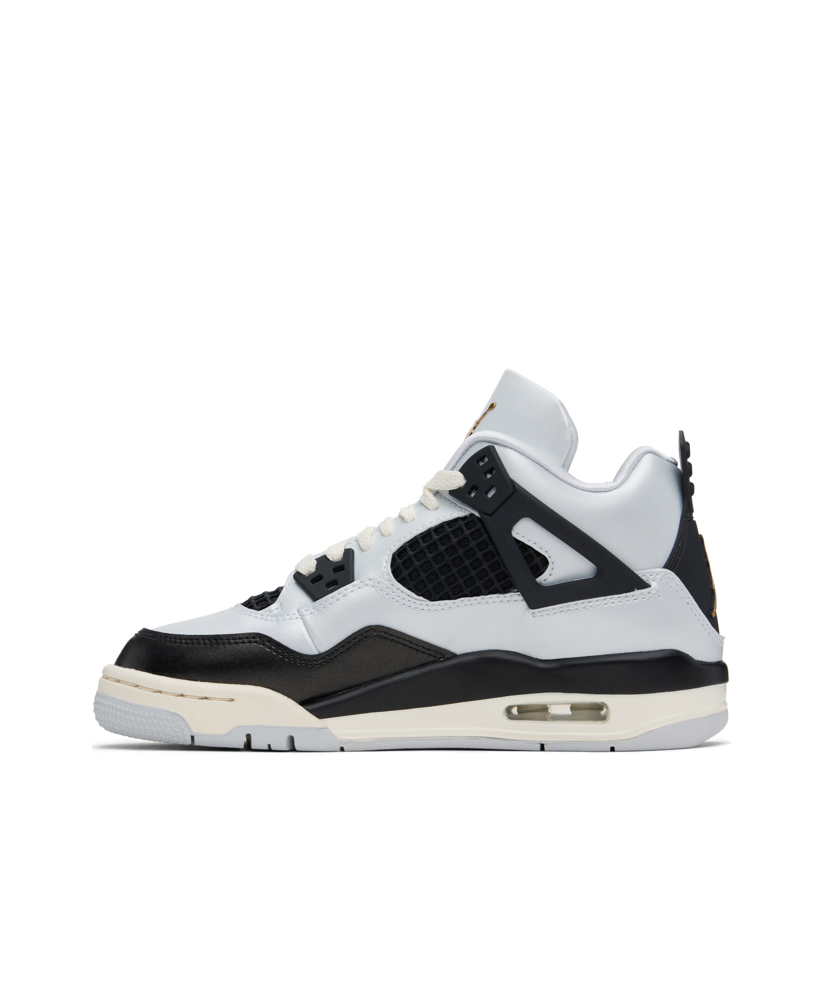 Nike Big Kids Silver & Black Air Jordan 4 Sneakers In Silver Black