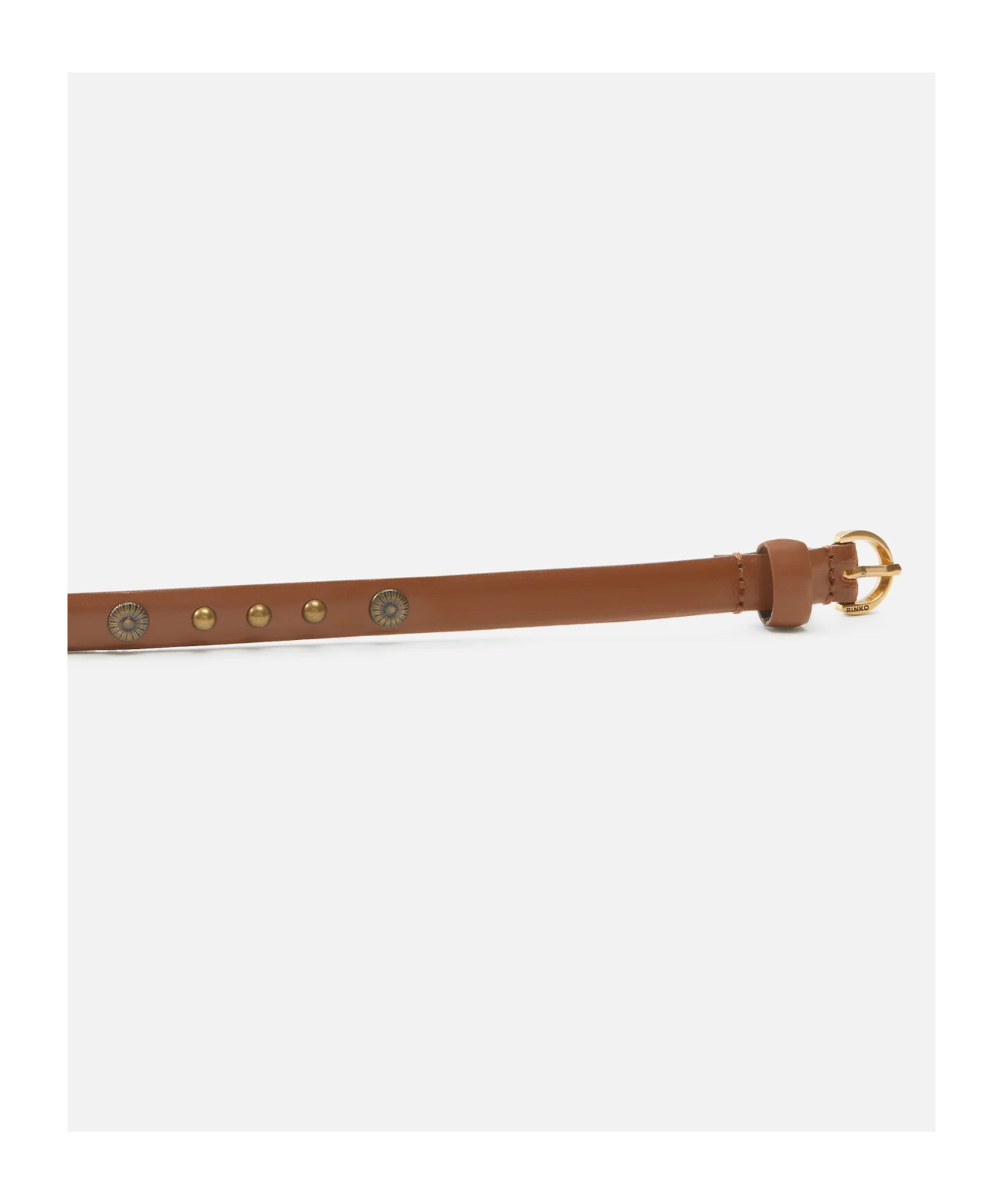 Pinko Studded Leather Belt In Blue