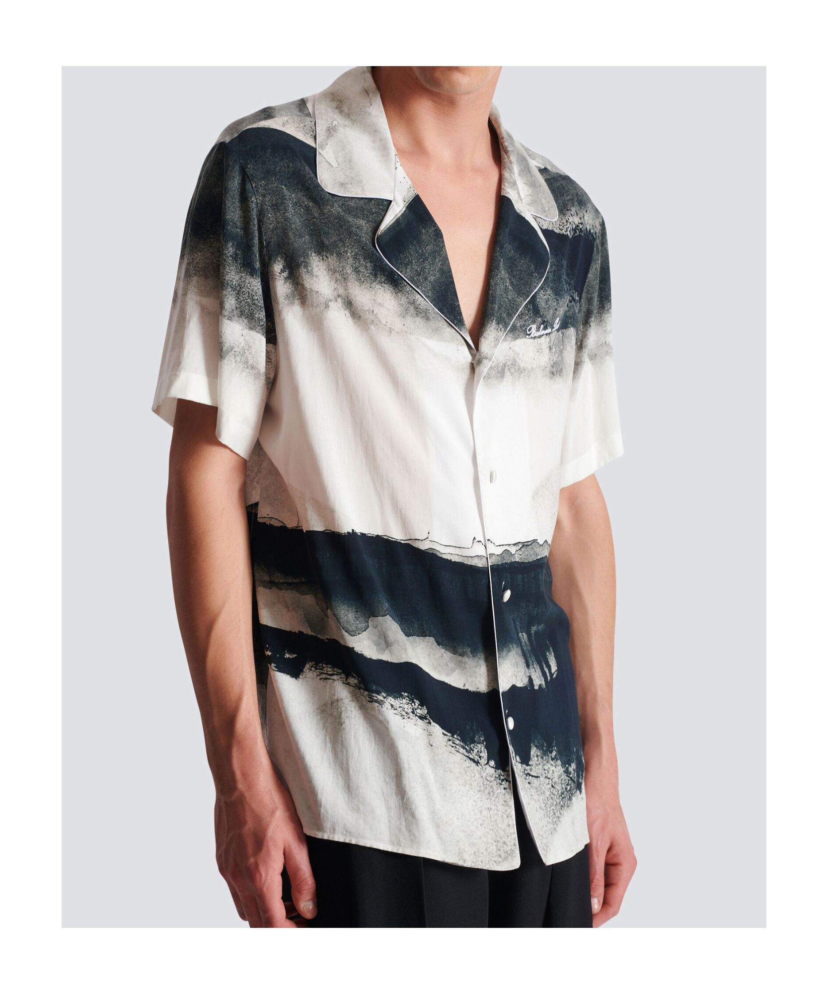 Balmain Moon Print Buttoned Shirt In White