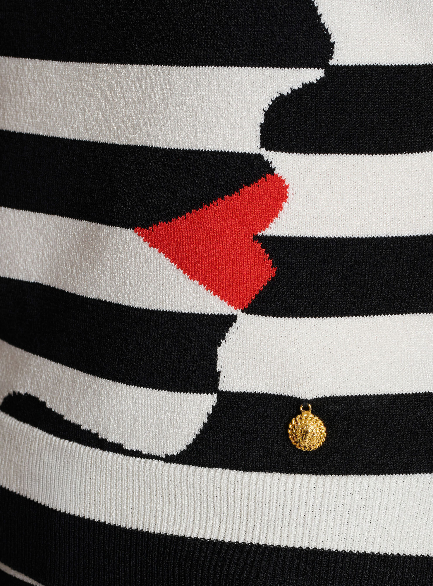 Balmain Boat-neck Face Mariniere Knit Tank Top In Black