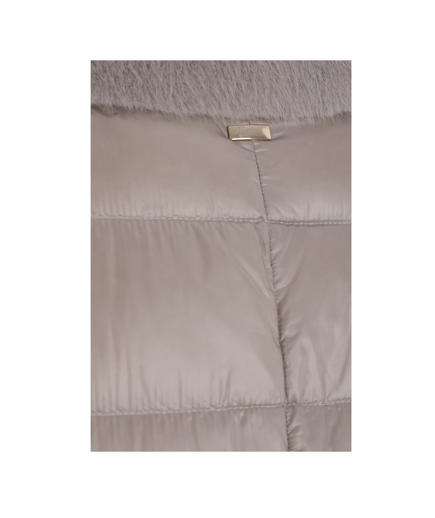 Herno Down Jacket With Ecological Fur In Gray