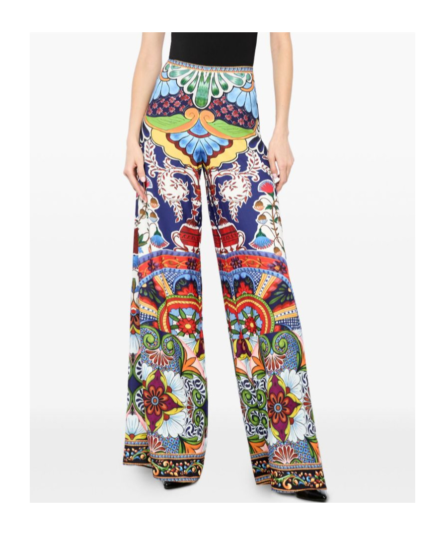 Alice And Olivia Printed Casual Pants In Multicolor