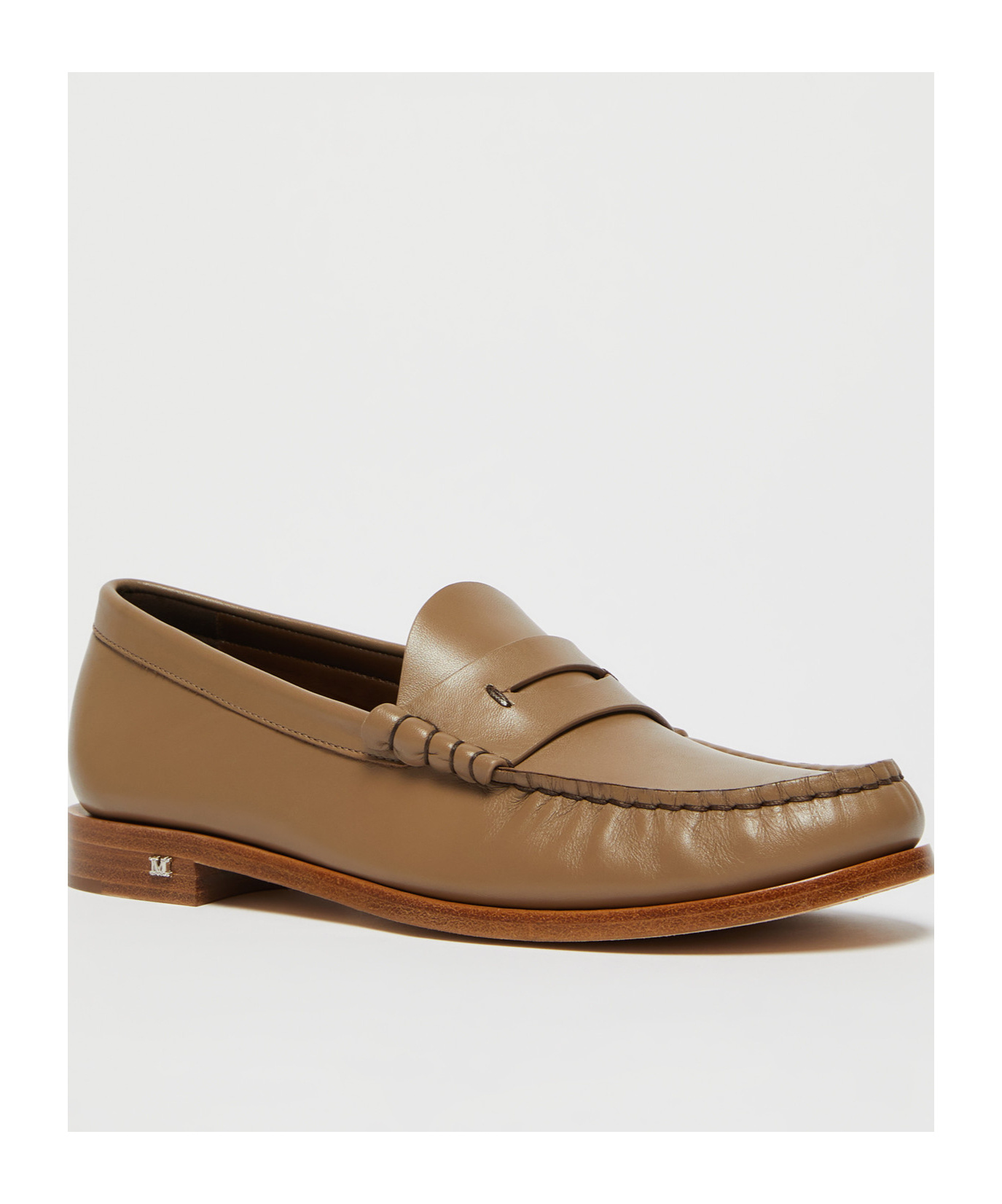 Max Mara Round Head Loafer Shoes In Coloniale