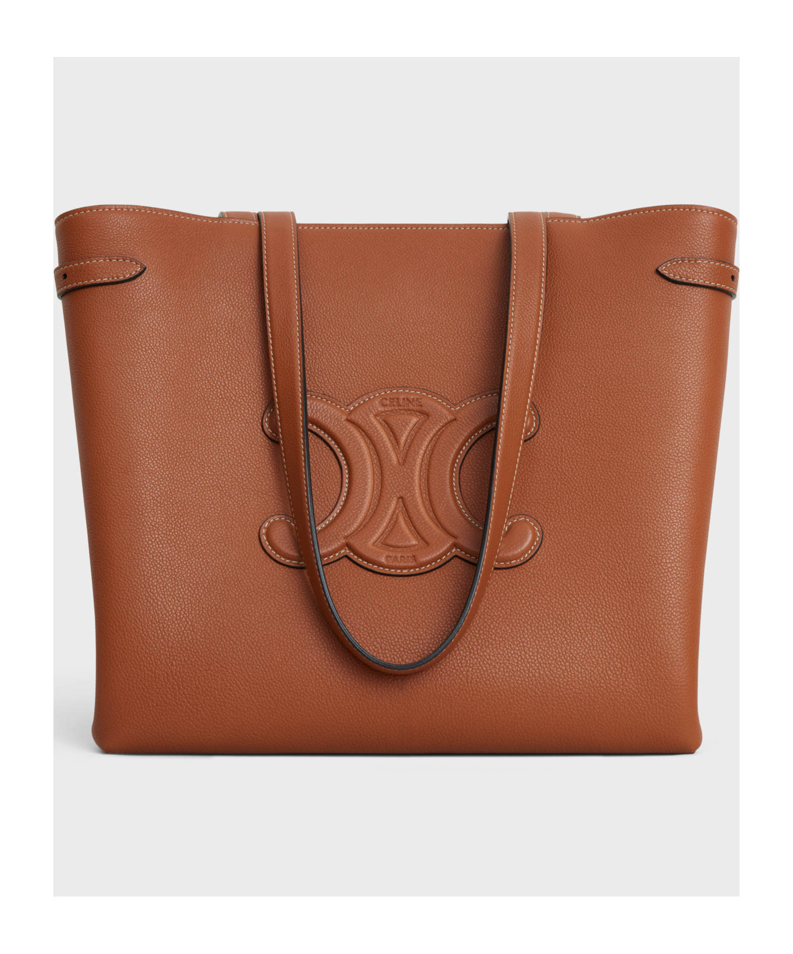 Celine Cabas Anas Grain Handbag In Brown