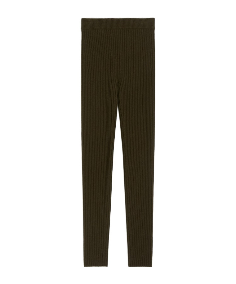 Max Mara Elastic Waist Leggings In Green
