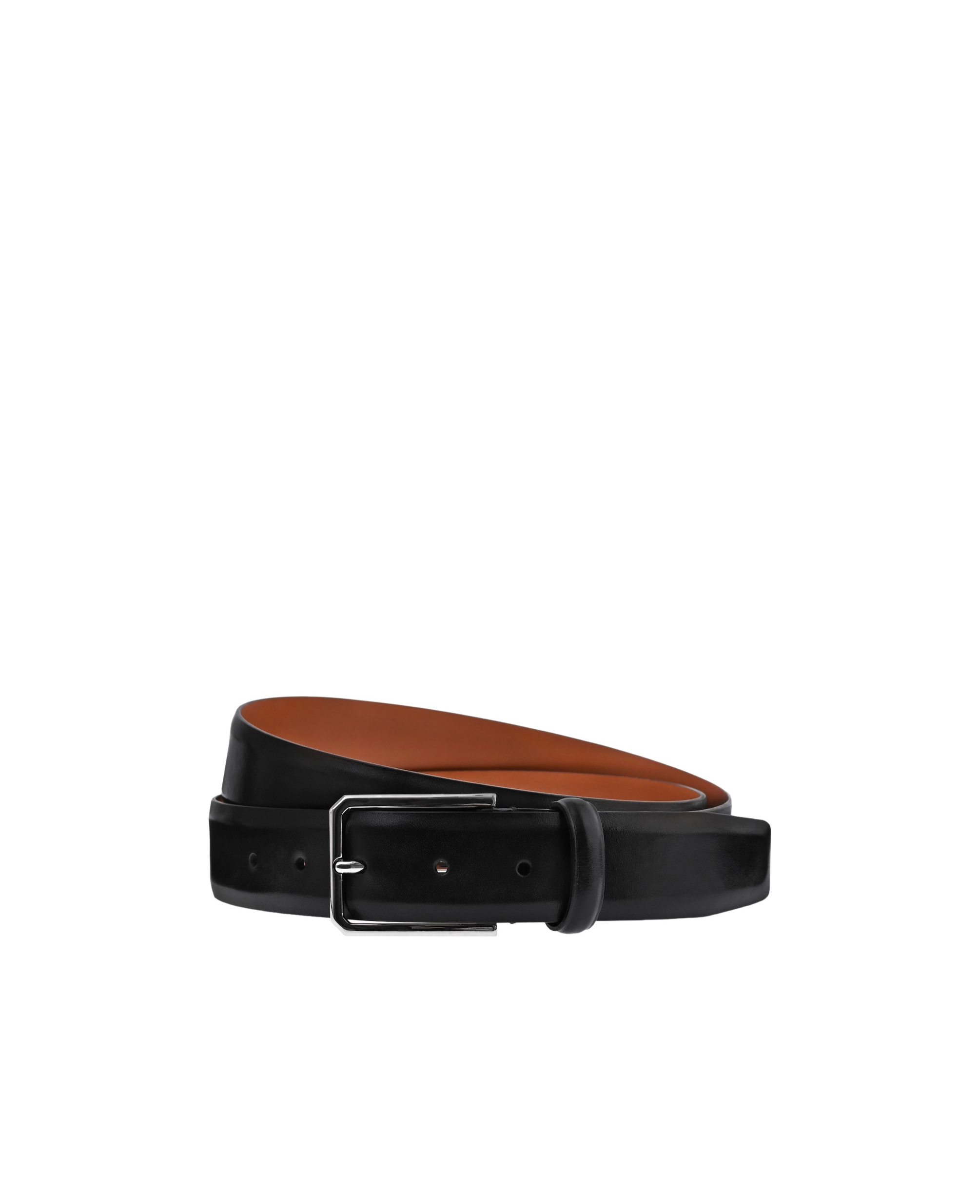 Santoni Buckle Leather Belt In Black