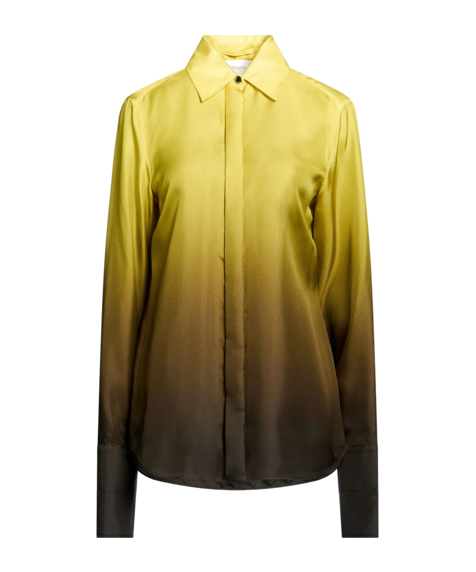 Sportmax Tie-dye Satin Long-sleeve Shirt In Yellow