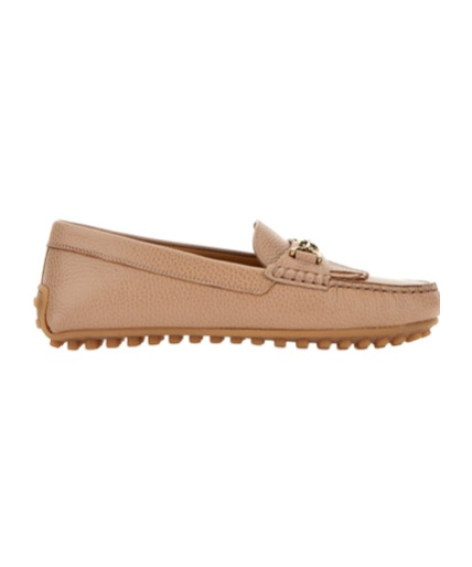 Tod's Round-head Flat Shoes In Brown