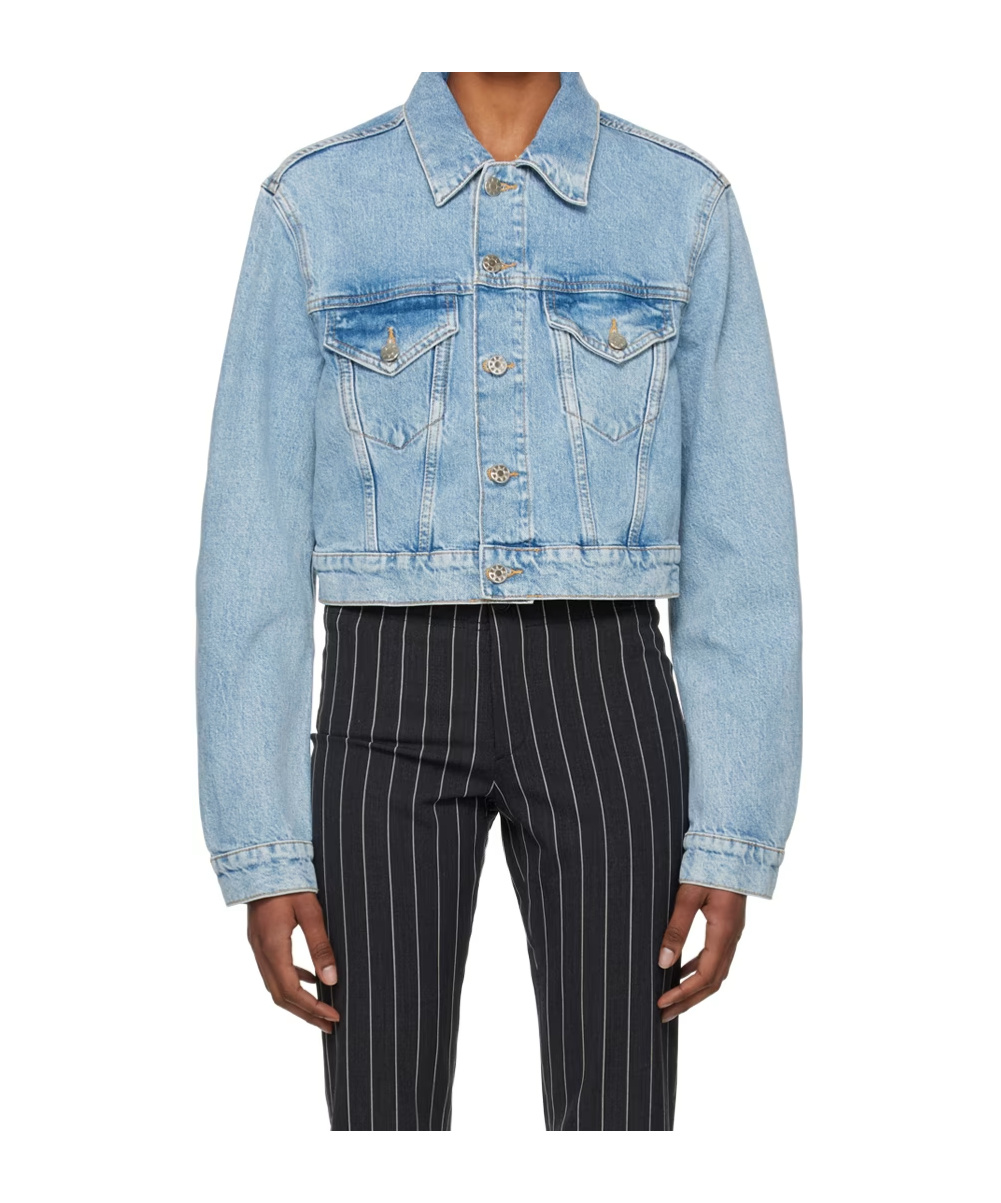 Filippa K Buttoned Cropped Denim Jacket In Blue