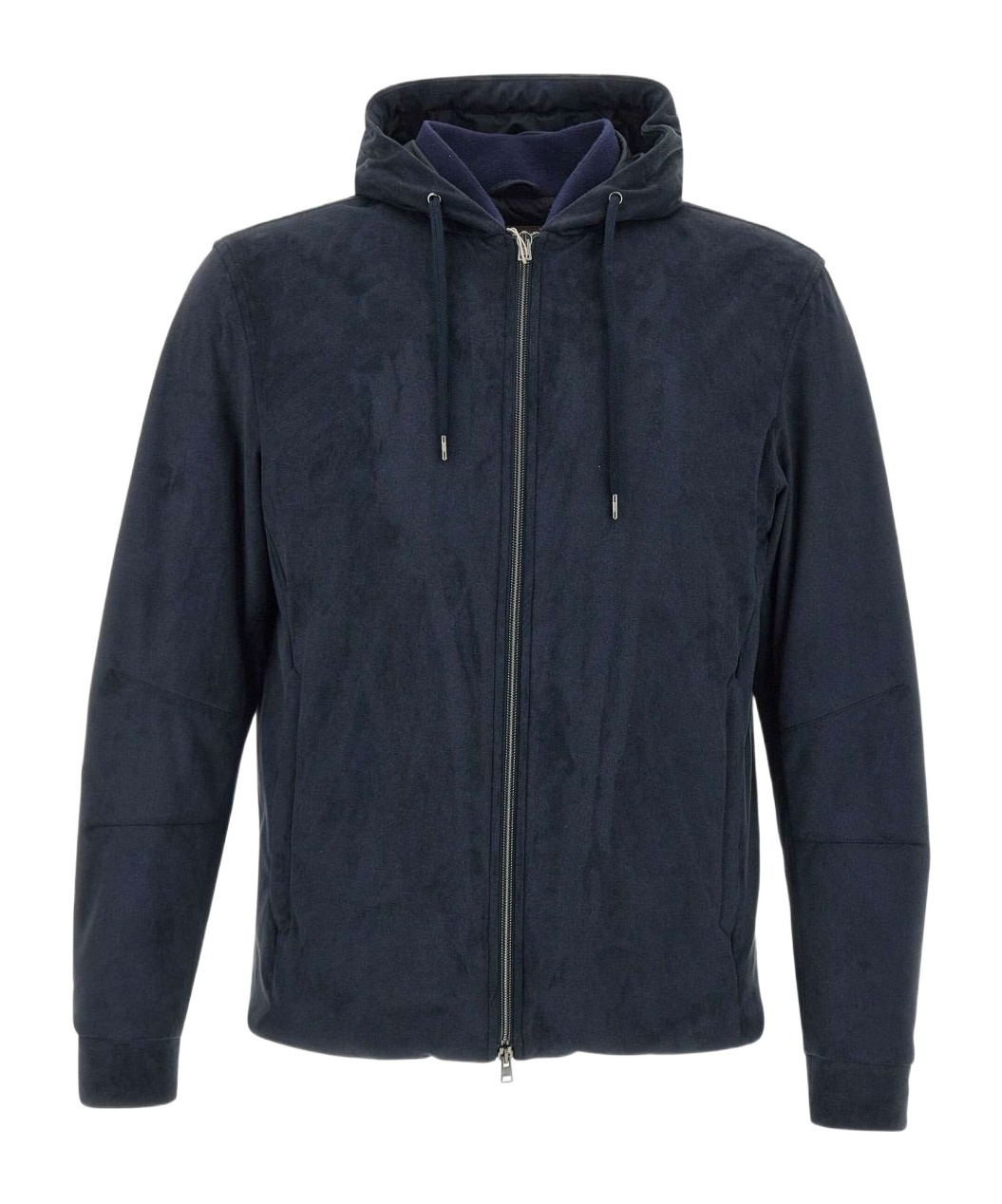 Herno Tailored Blue Coat With Zip-up Front In Blue