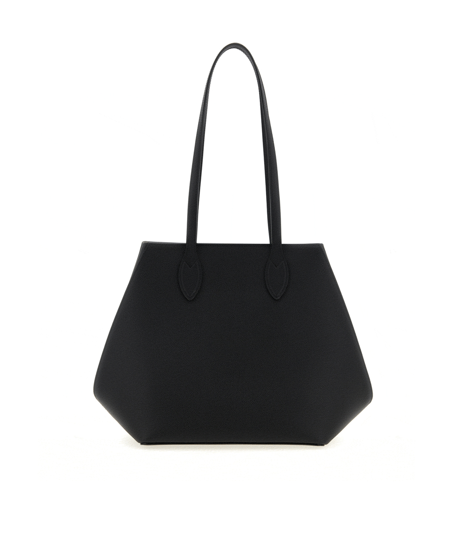 Valextra Medium Vivi Leather Tote Bag In Black