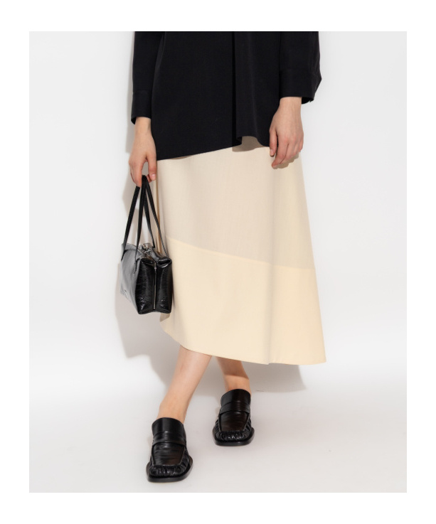 Jil Sander Asymmetric Midi Skirt In Gold