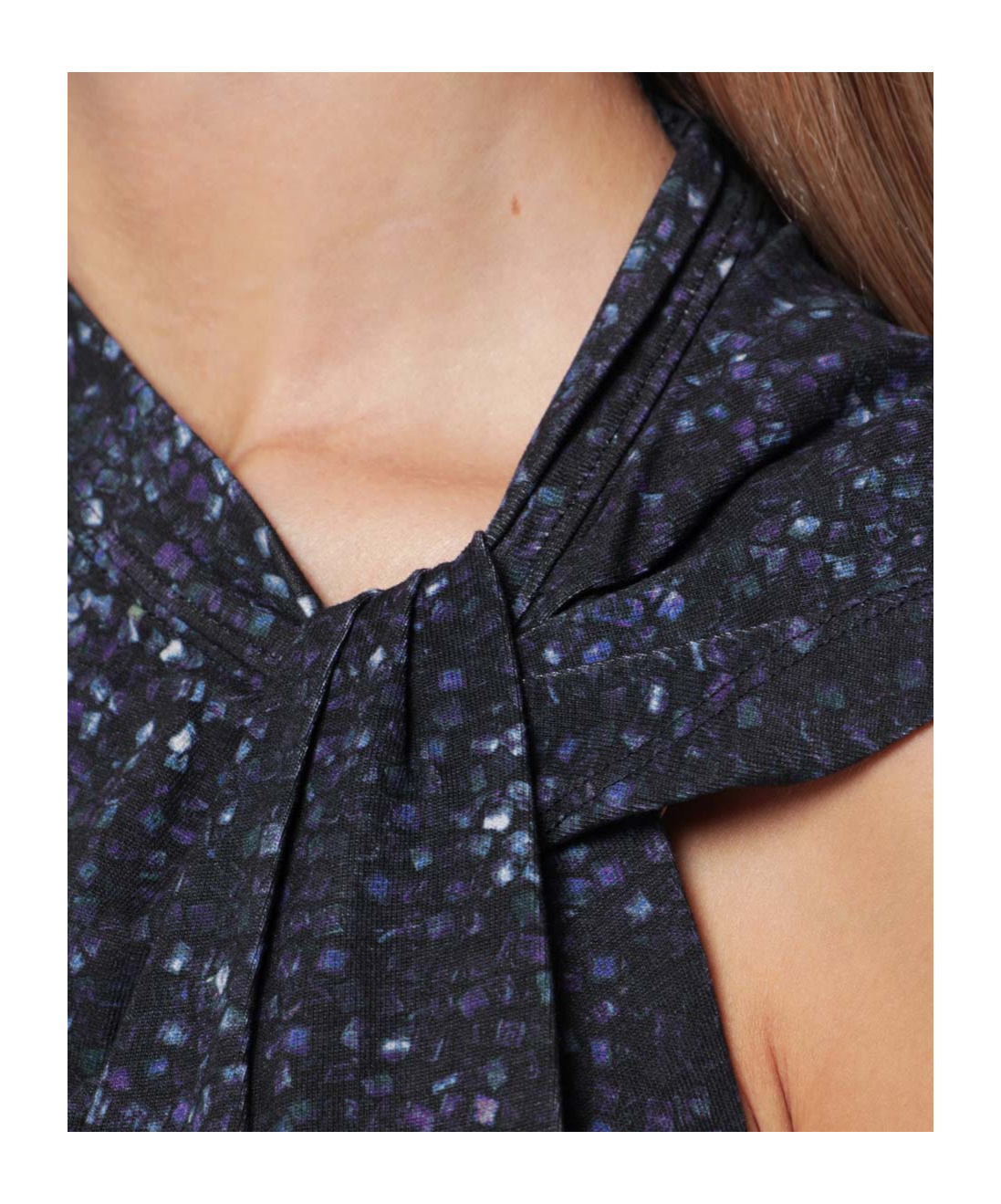 Isabel Marant Nayda Asymmetrical T-shirt With Midnight Blue Print Women In Blue