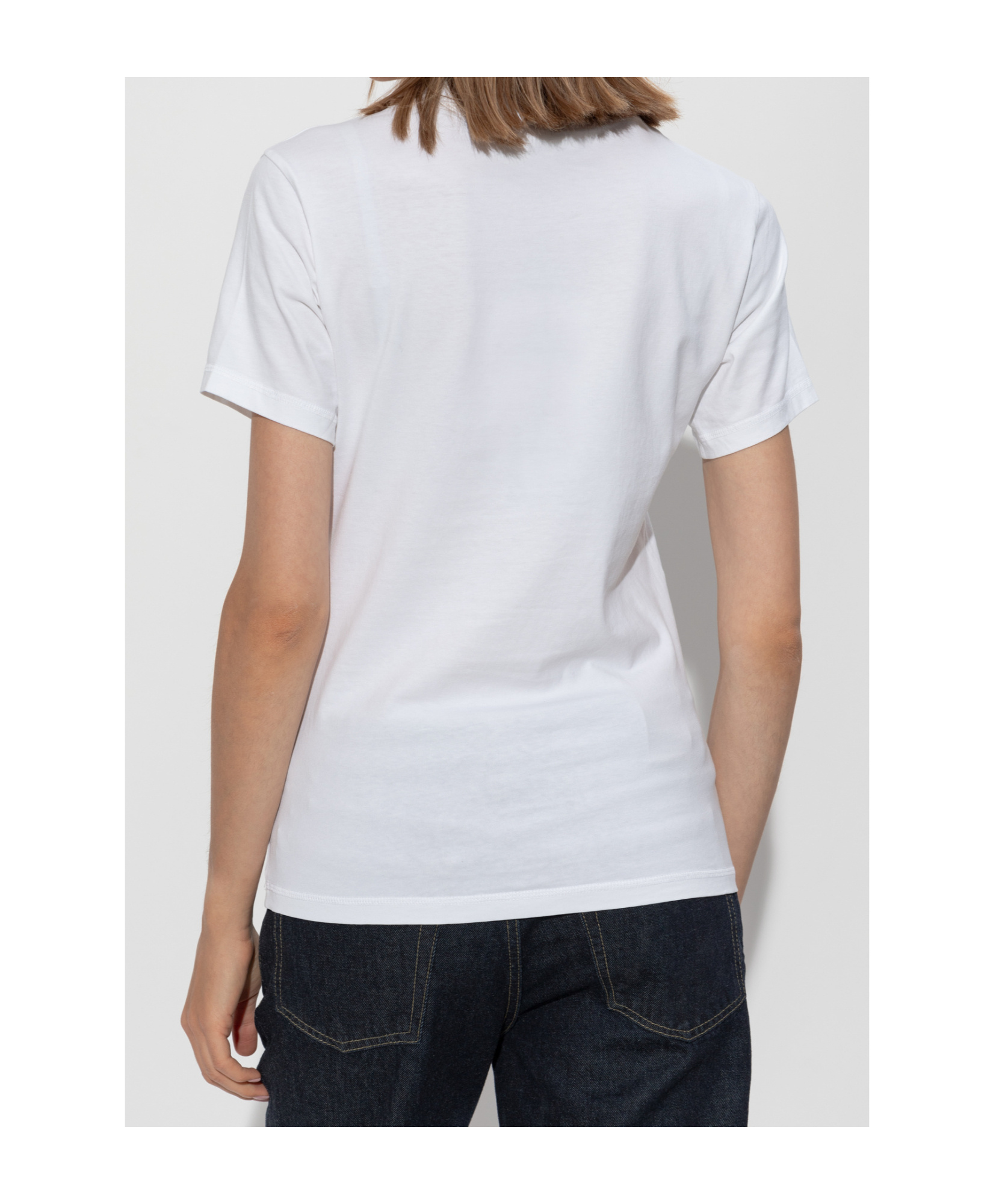 Victoria Beckham Womens White Logo-print Regular-fit Organic-cotton Jersey T-shirt Xl In White
