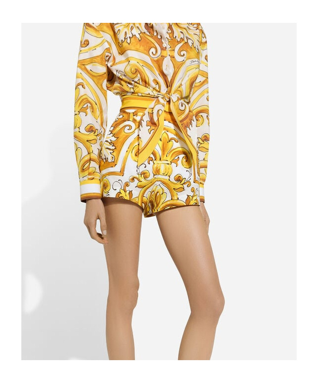 DOLCE & GABBANA DOLCE  GABBANA MAJOLICA-PRINTED POPLIN SHORTS