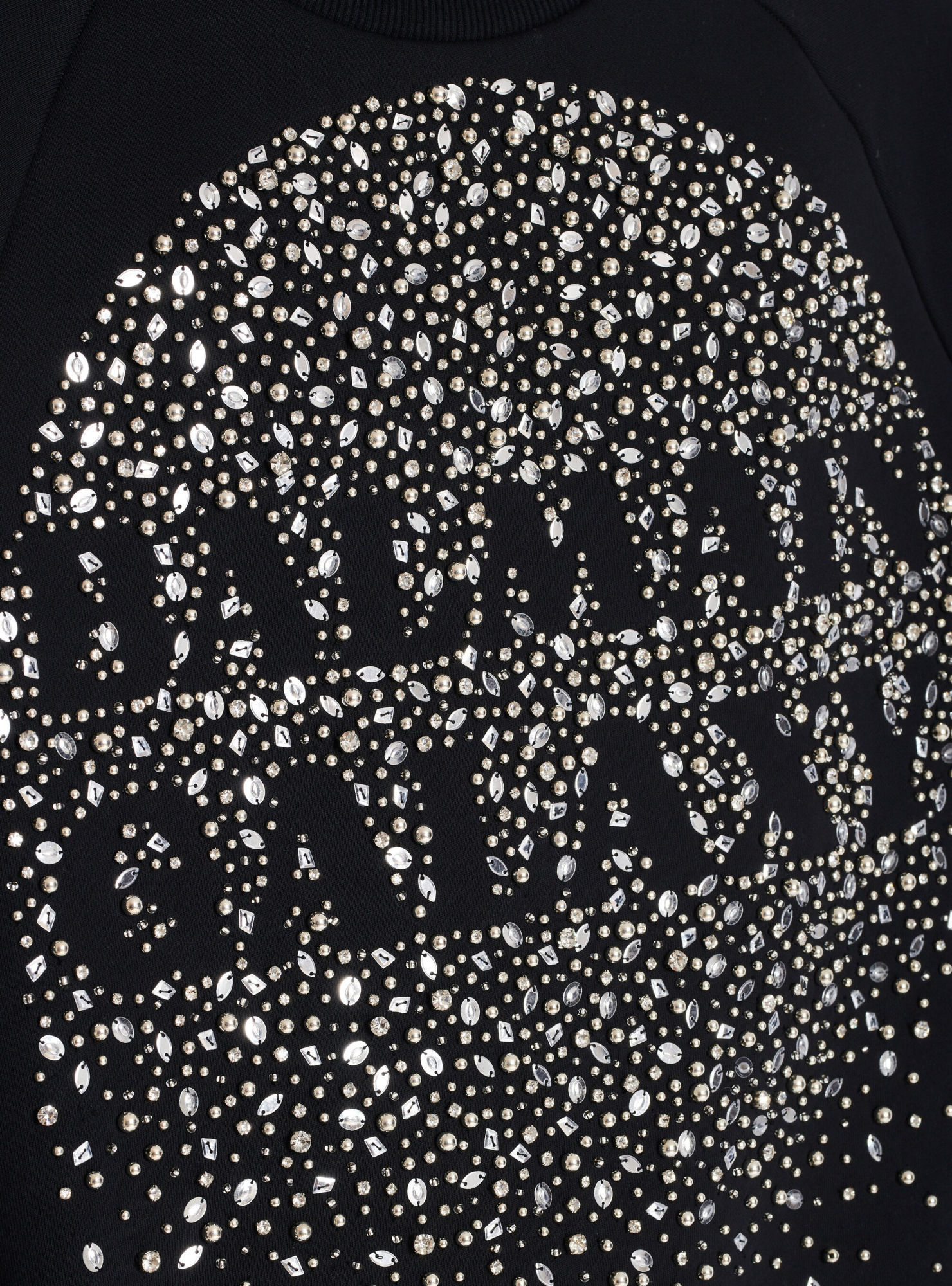 Shop Balmain Galaxy Embroidered Sweatshirt In Black