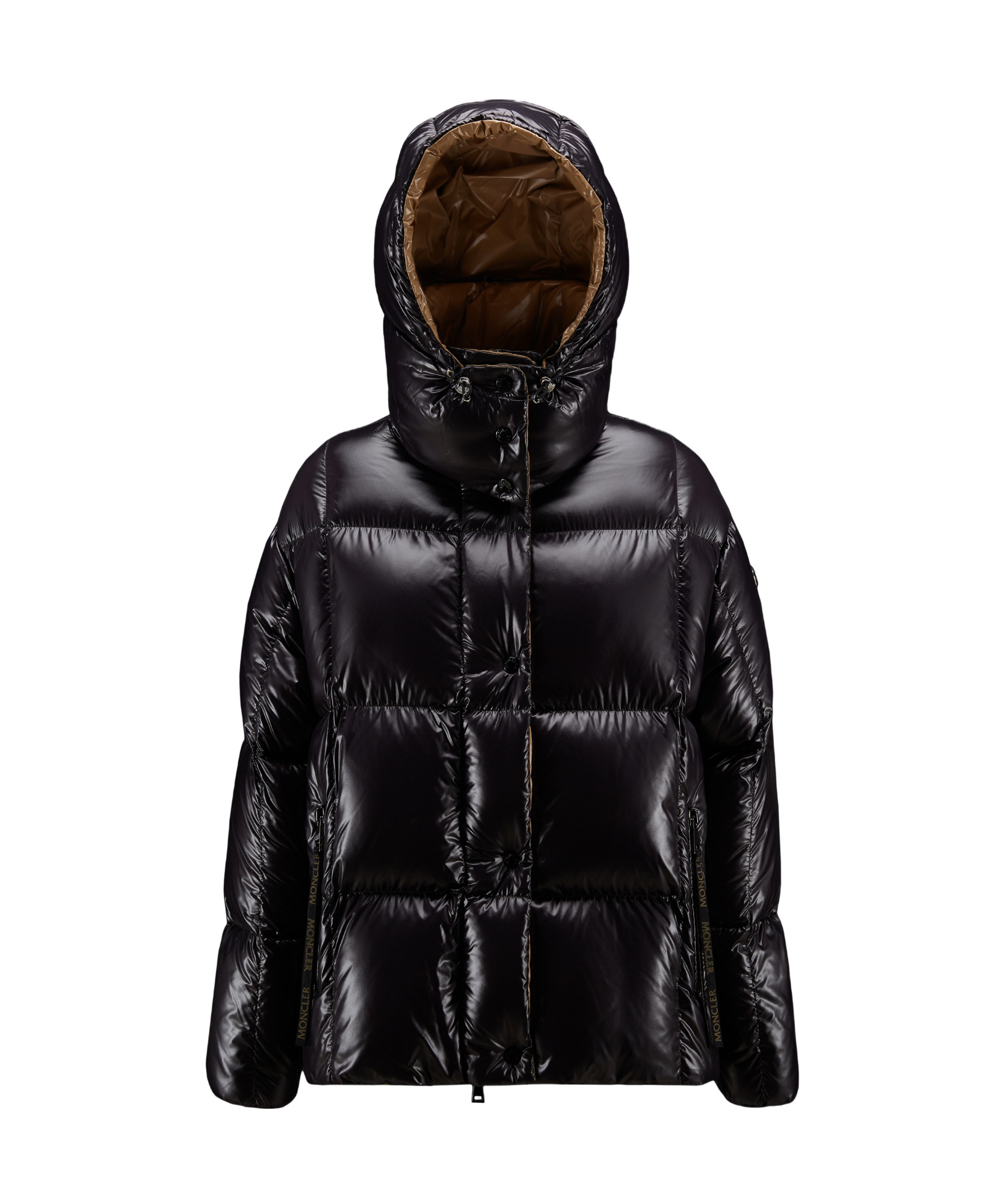 Moncler Parana Hooded Short Down Jacket Black In Black