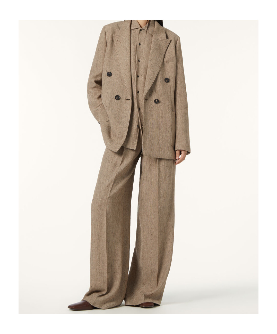 Loro Piana Nyack Trousers In Brown Chevron