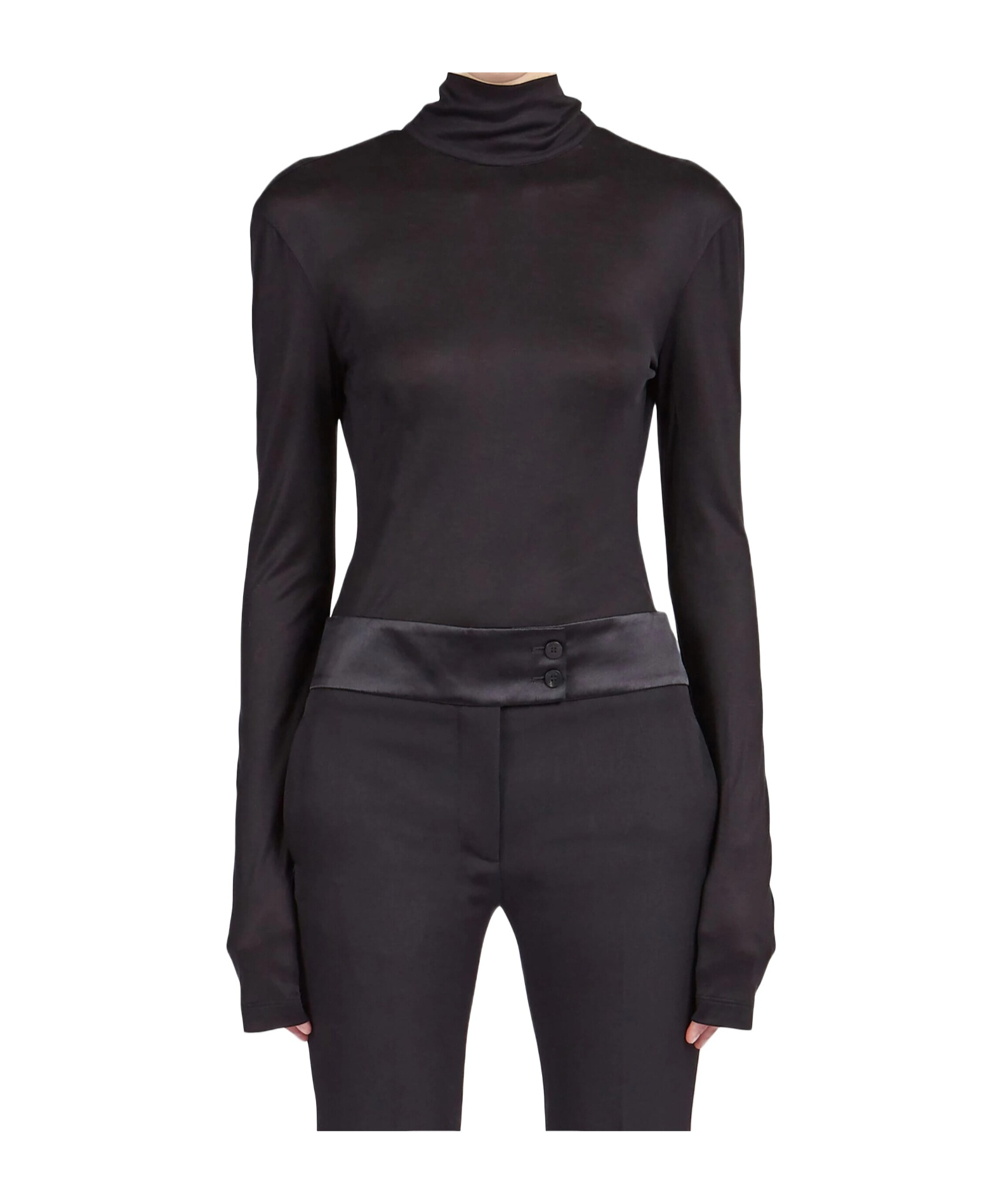 Ferragamo High-neck Blouse In Black