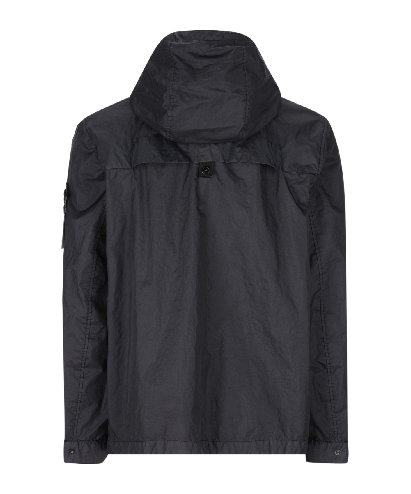 Stone Island Compass Patch Hooded Jacket In Blue