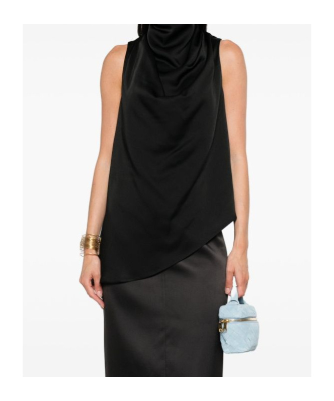 Rohe Cowl-neck Sleeveless Blouse In Black