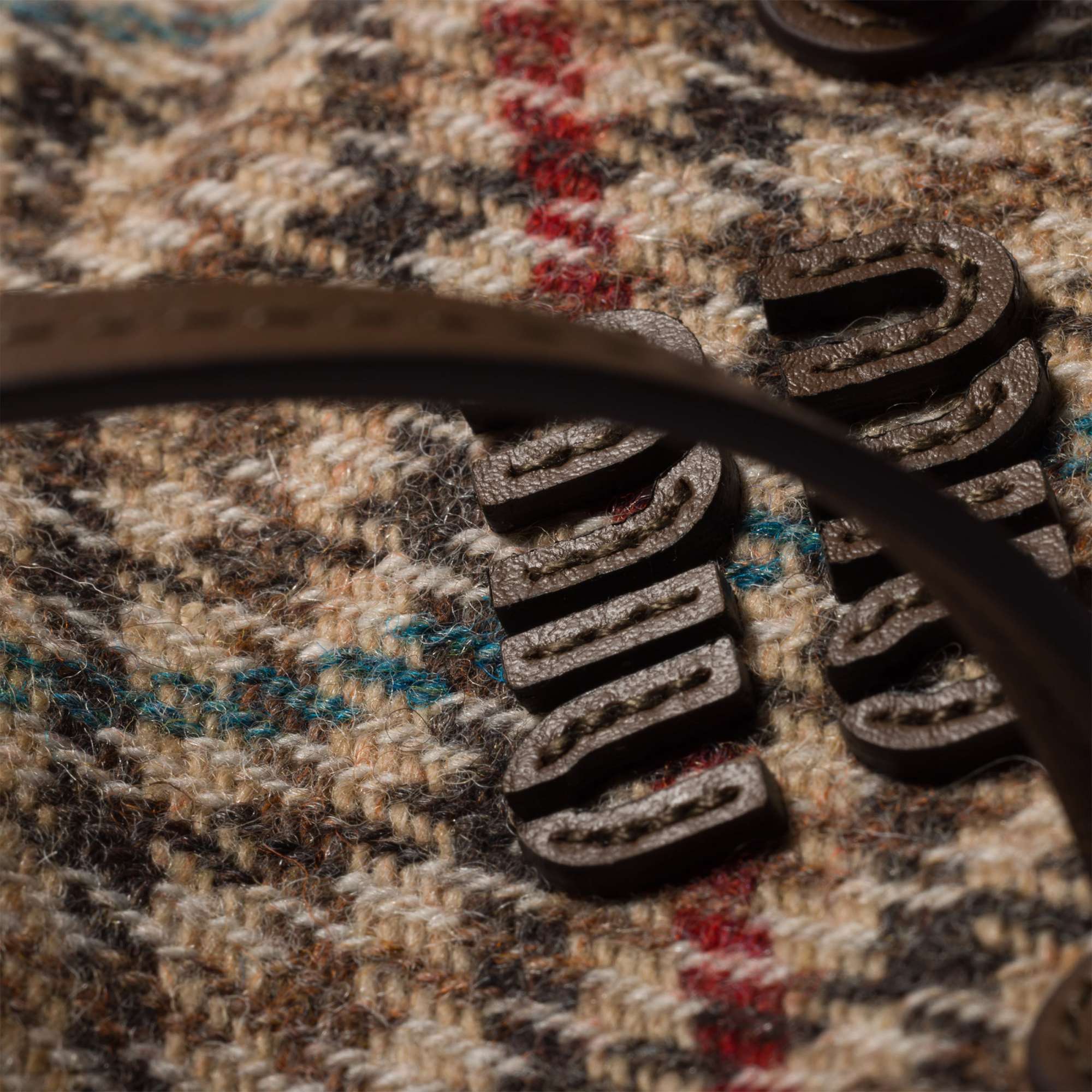 Miu Miu Houndstooth Wool Pouch In Brown