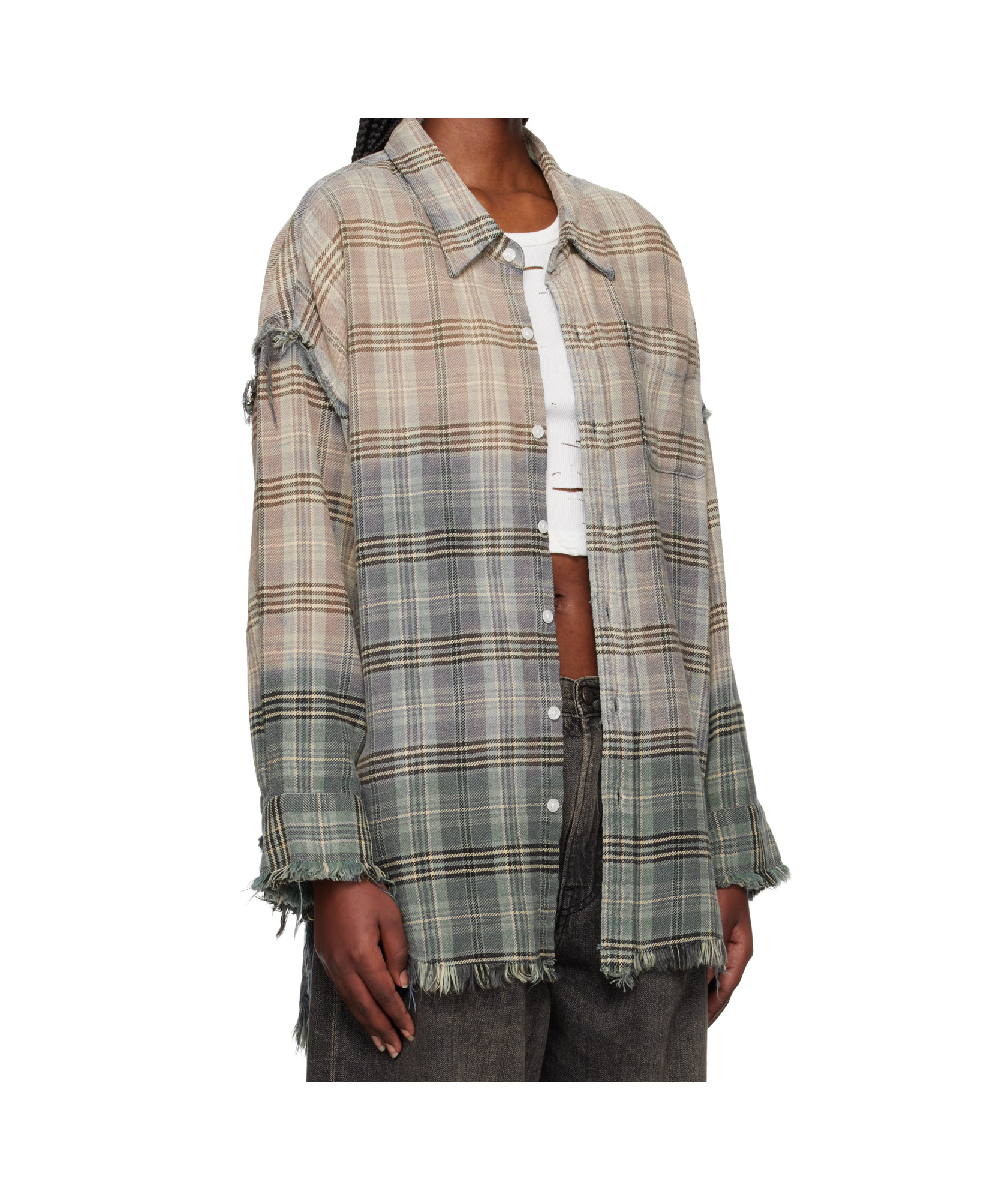R13 Drop-shoulder Work Shirt In Gray