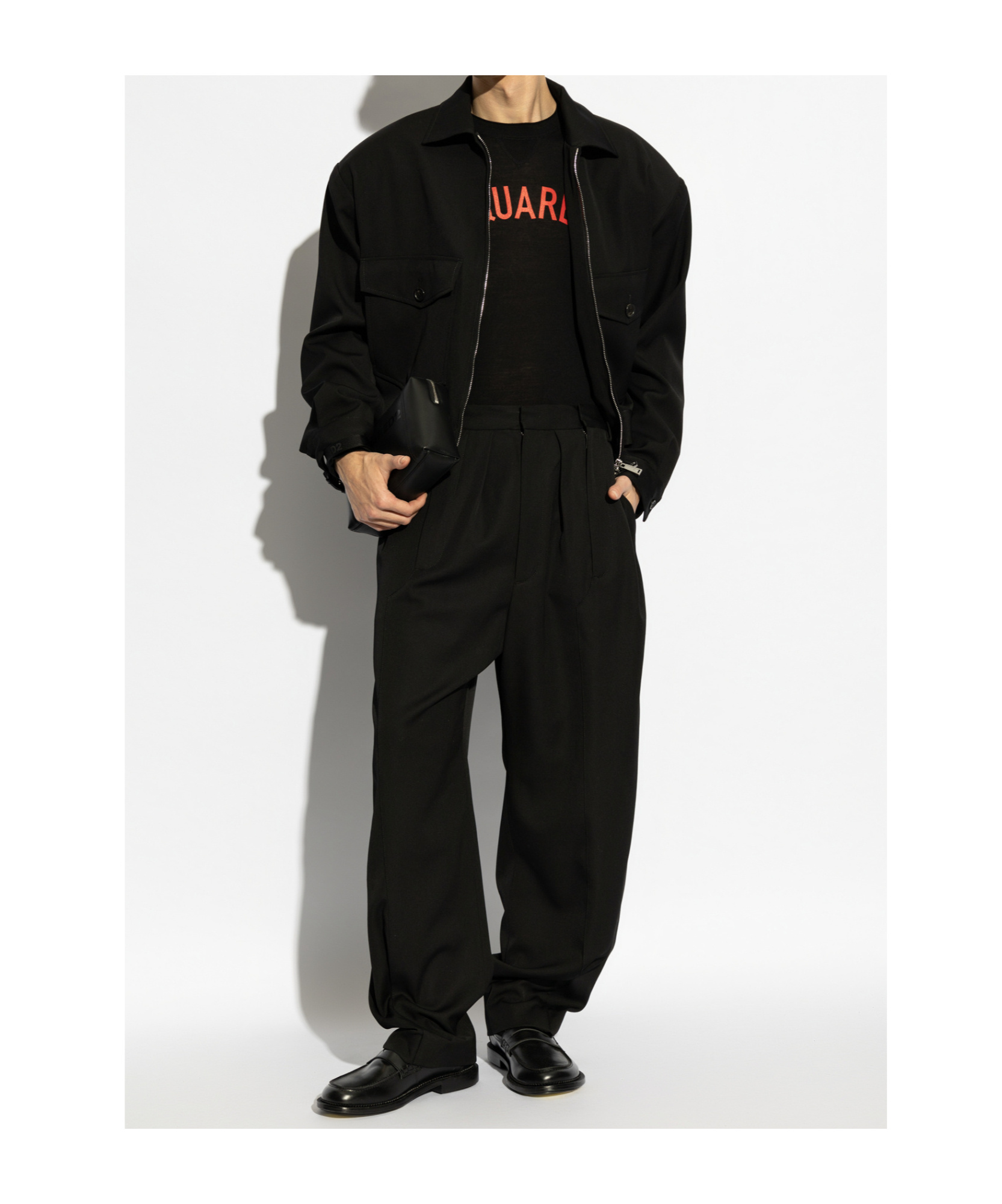 Dsquared2 Virgin Wool Straight-leg Trousers In Black