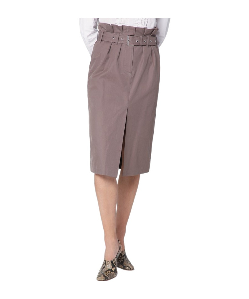 Dries Van Noten Taupe Skirt In Cotton With Belt Women