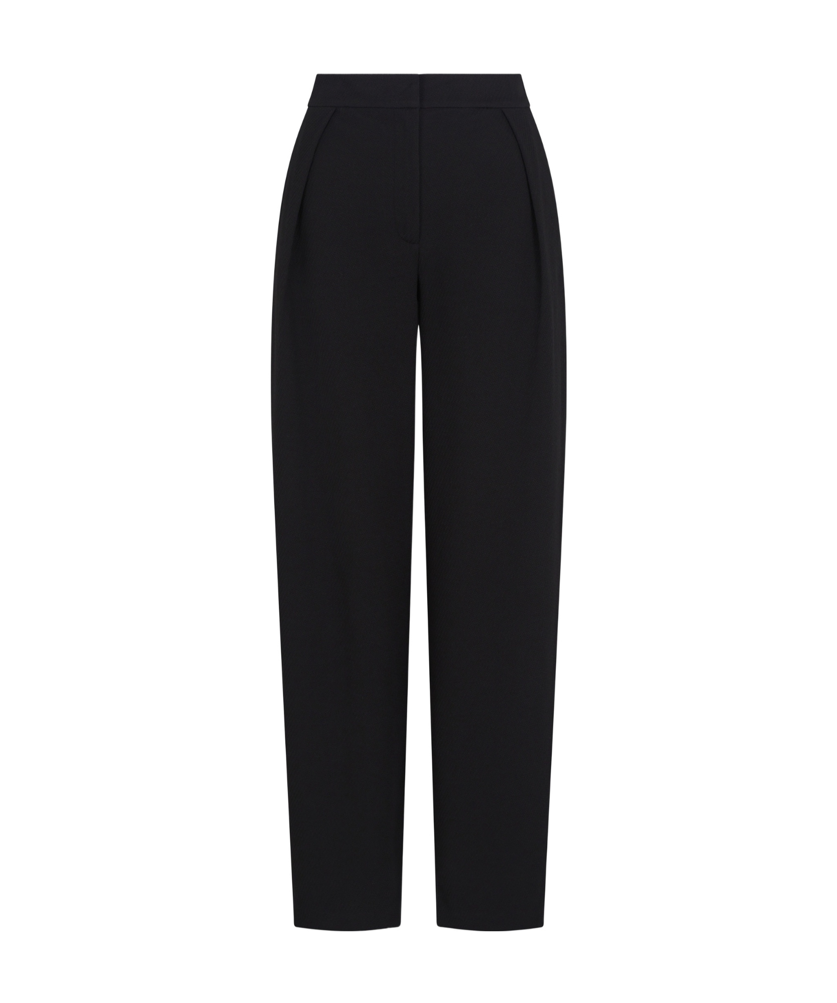 Emporio Armani Knit-effect Jacquard Jersey Trousers With Darts In Black