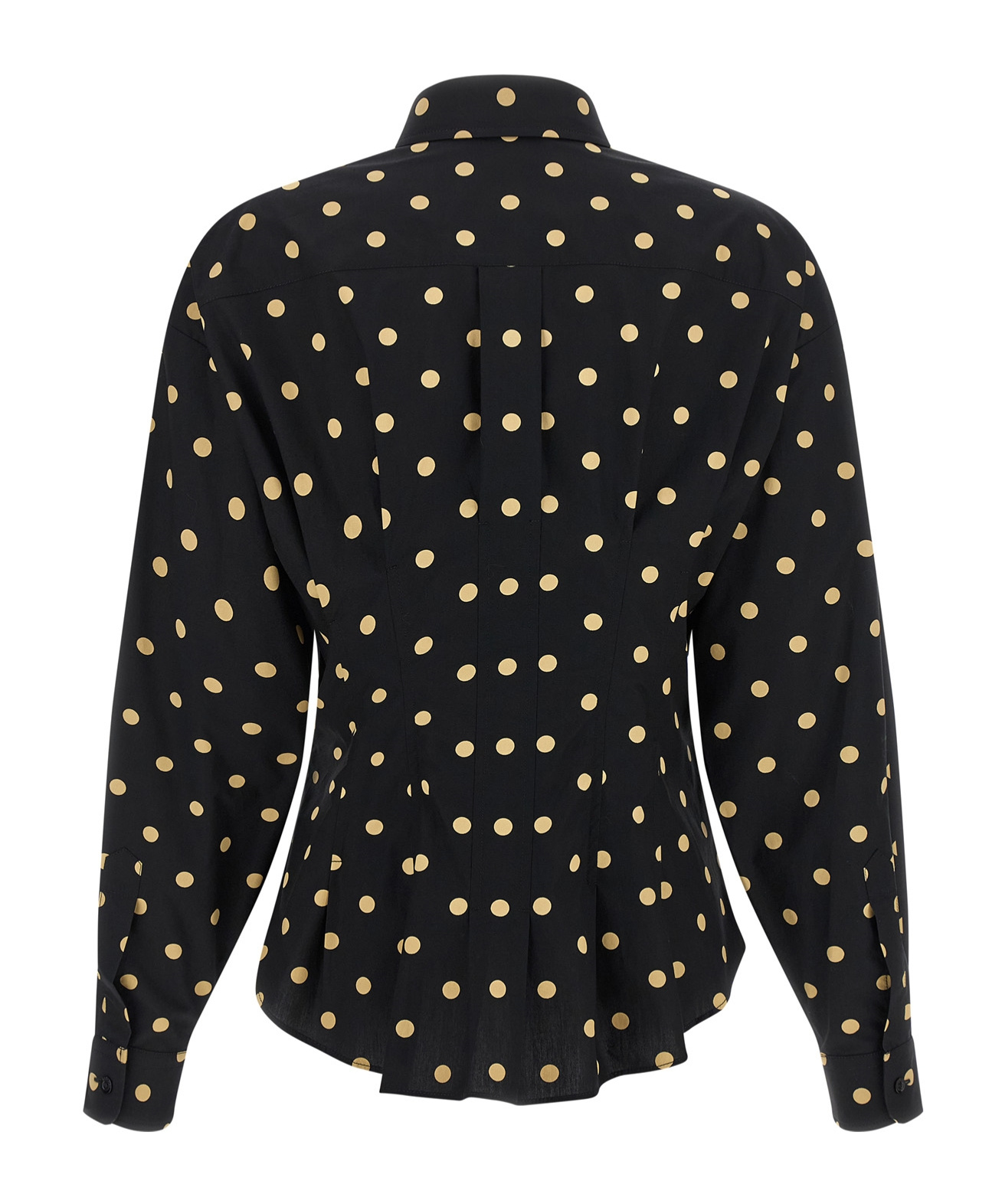 Moschino Dotted Shirt With Collar And Long Sleeves In Black