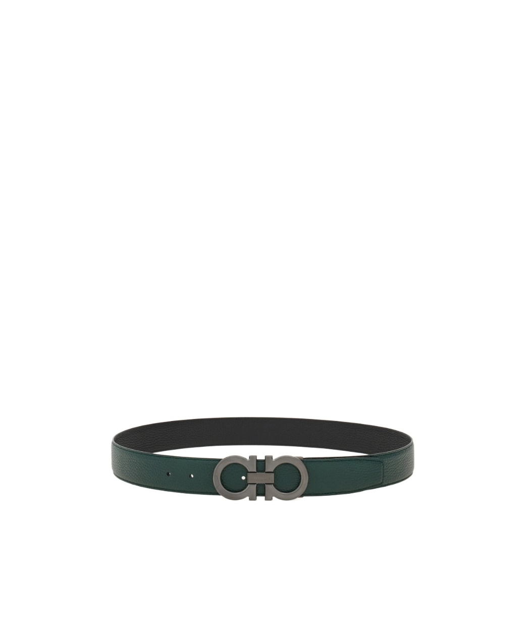 Ferragamo Reversible And Adjustable Gancini Belt In Green