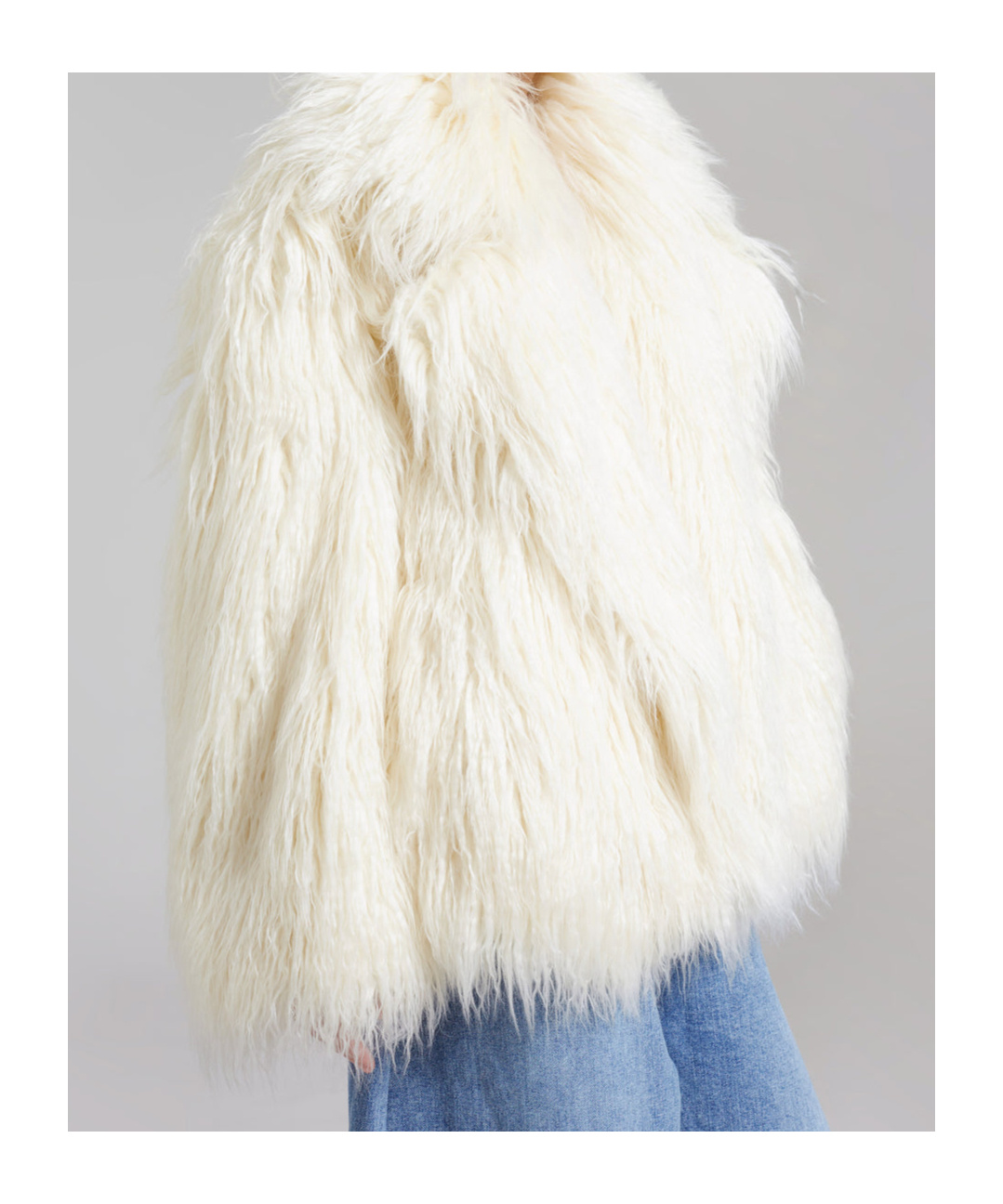 Shop The Frankie Shop Liza Short Faux Fur Coat - Off White