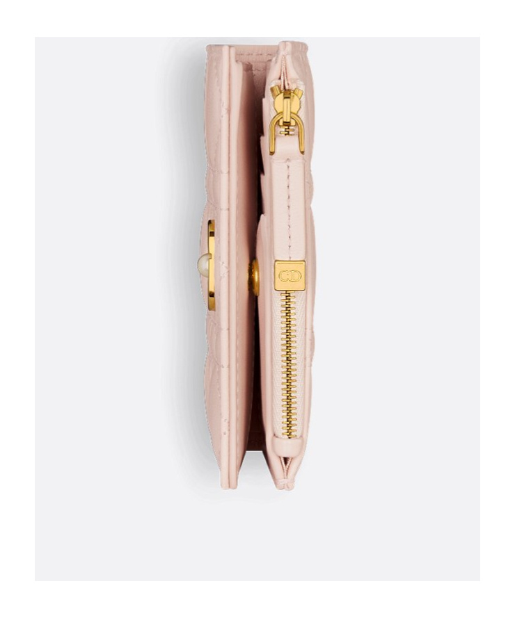 Dior Dahlia Jolie Folding Wallet In Nude