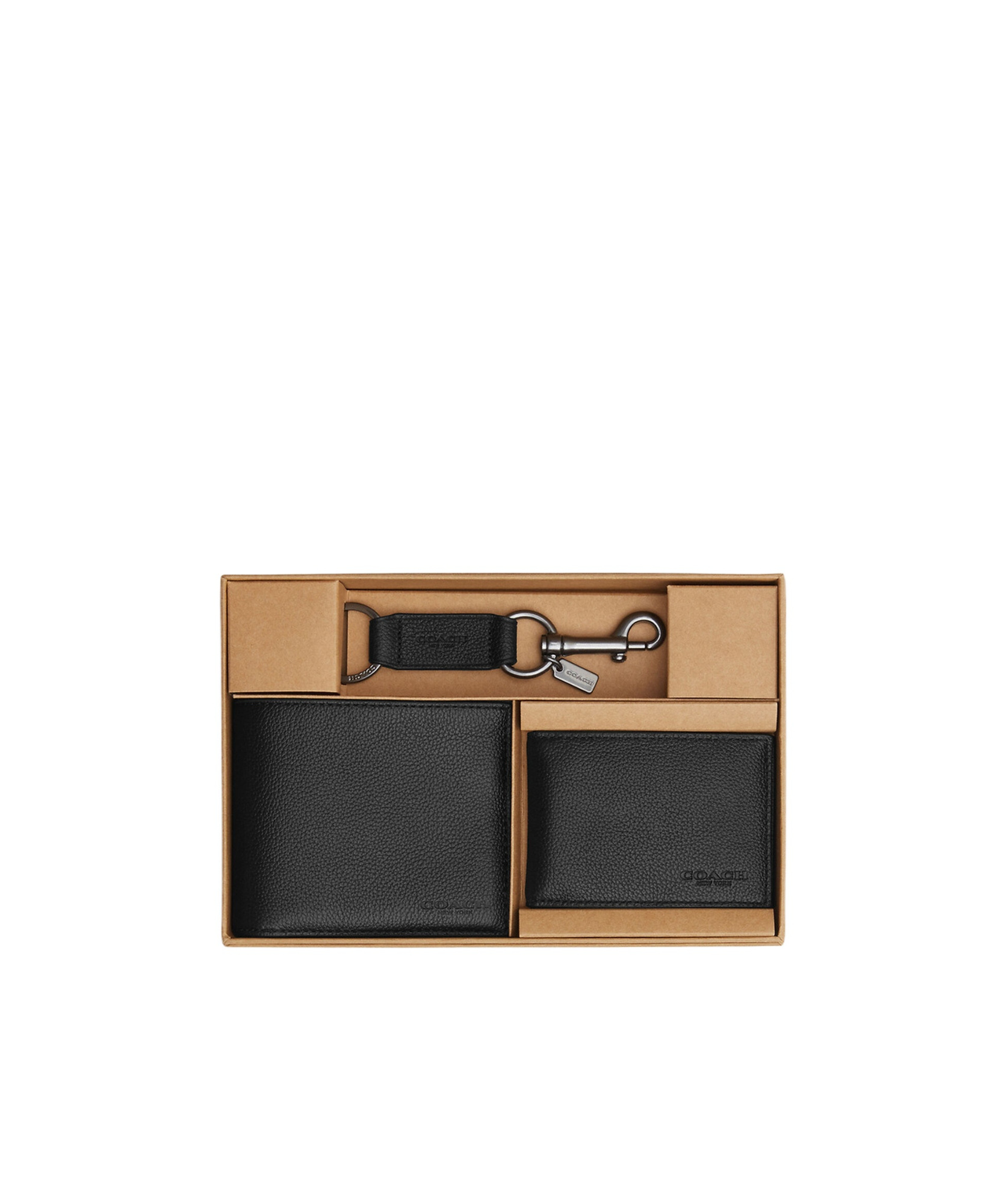 Shop Coach Boxed Three-in-one Wallet Gift Set In Black