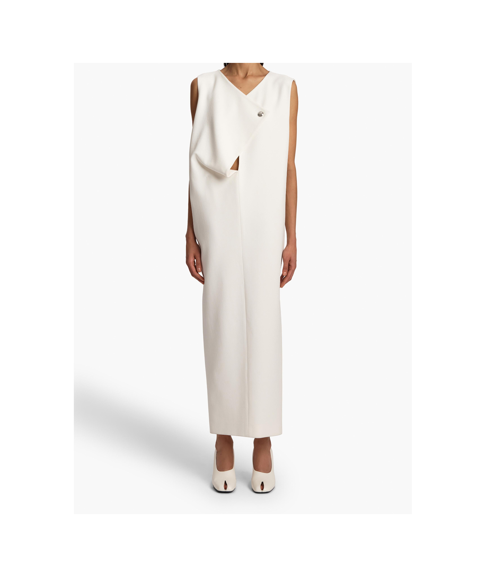 Khaite Crispin Dress In Chalk Color