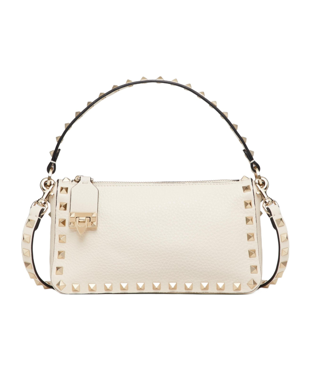 Valentino Garavani Women Rockstud Small Leather Shoulder Bag In White