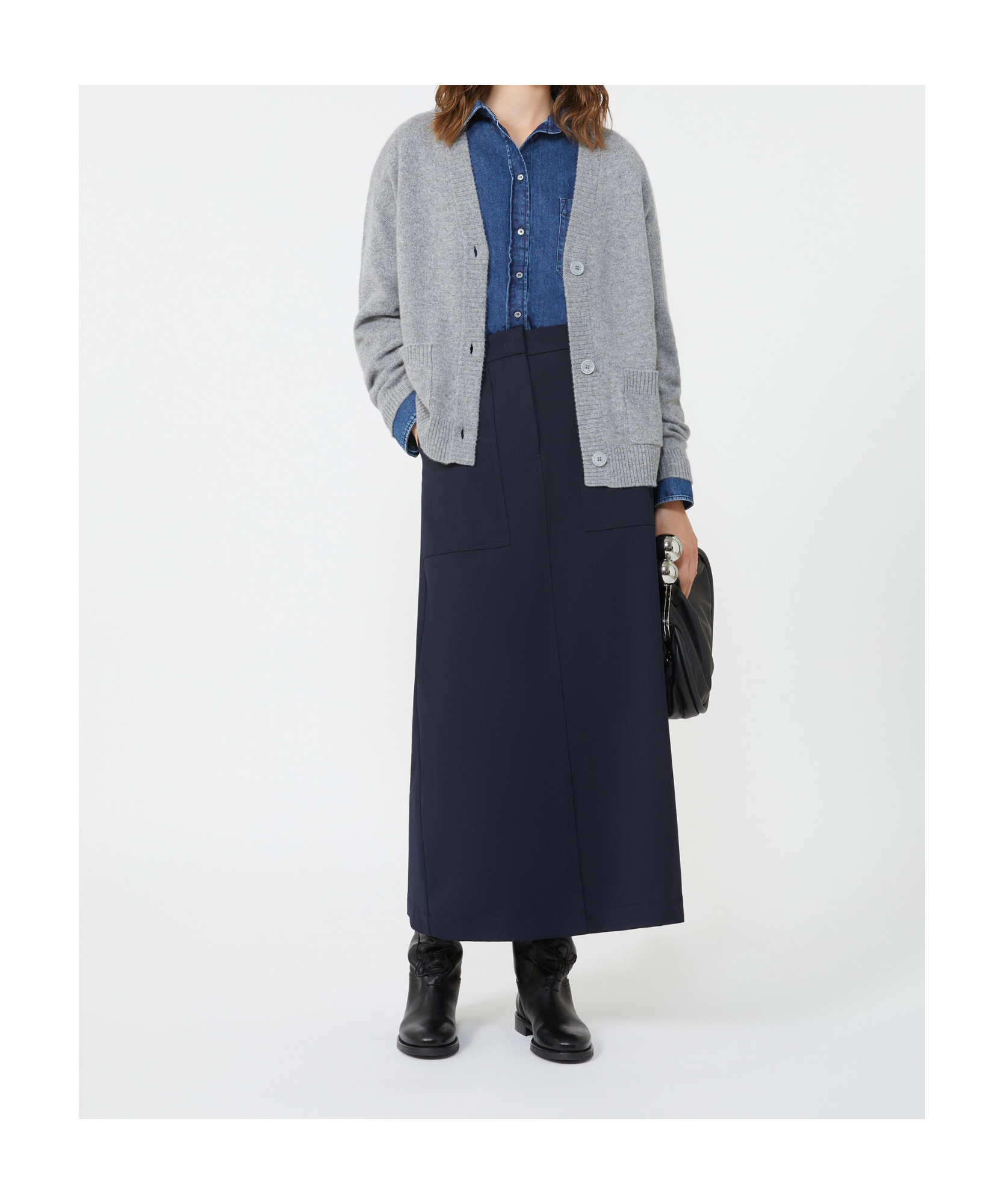 Weekend Max Mara Knit Cardigan In Gray