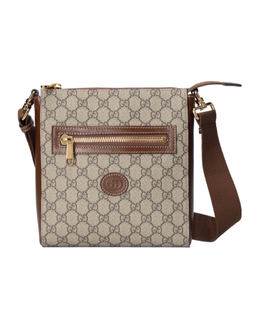 Gucci Gg Supreme Messenger Bag In Nude