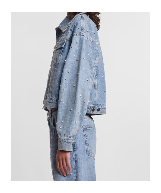 Hogan Denim Jacket Light Blue In Blue
