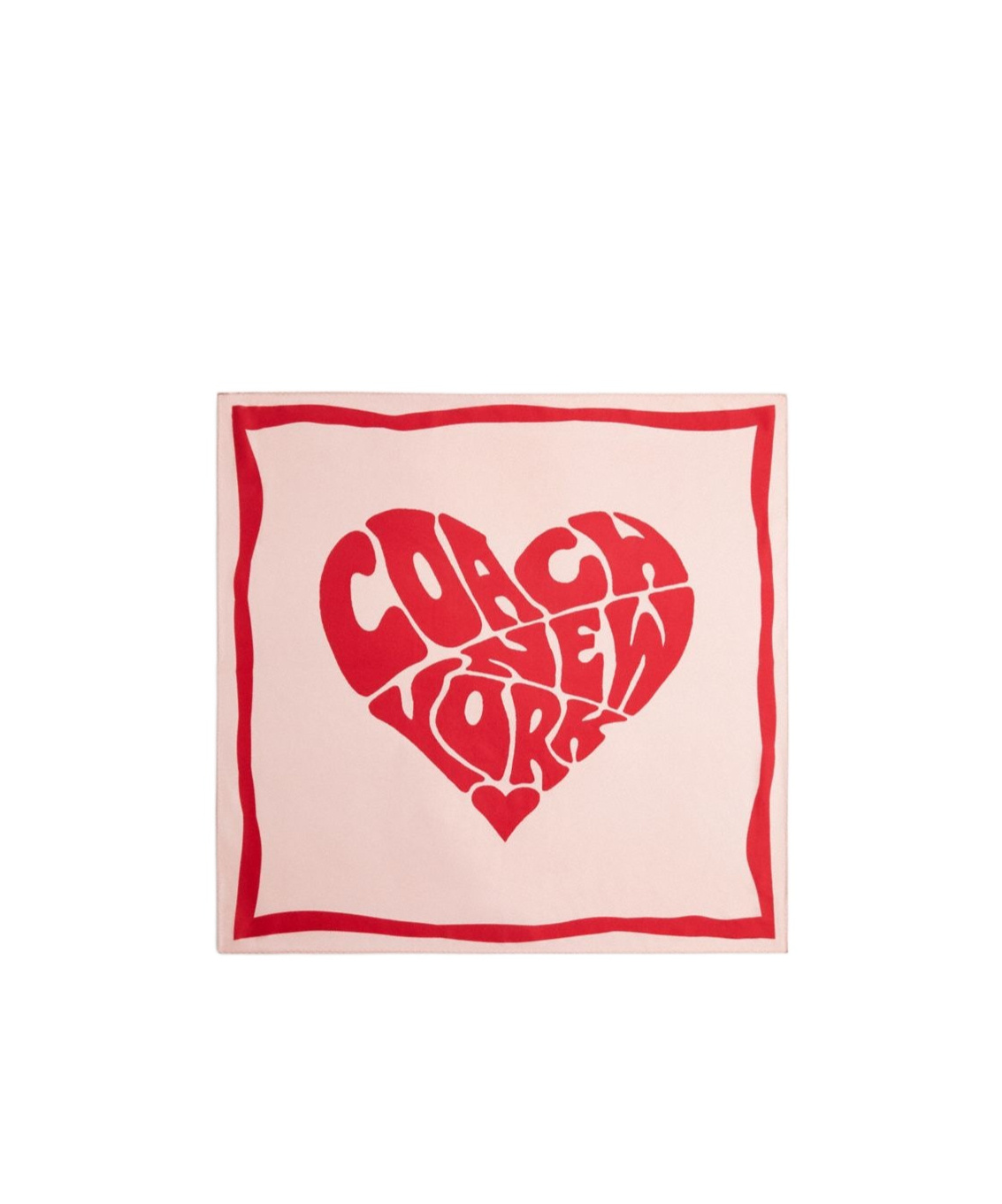 Coach Love Printed Silk Scarf In Pink