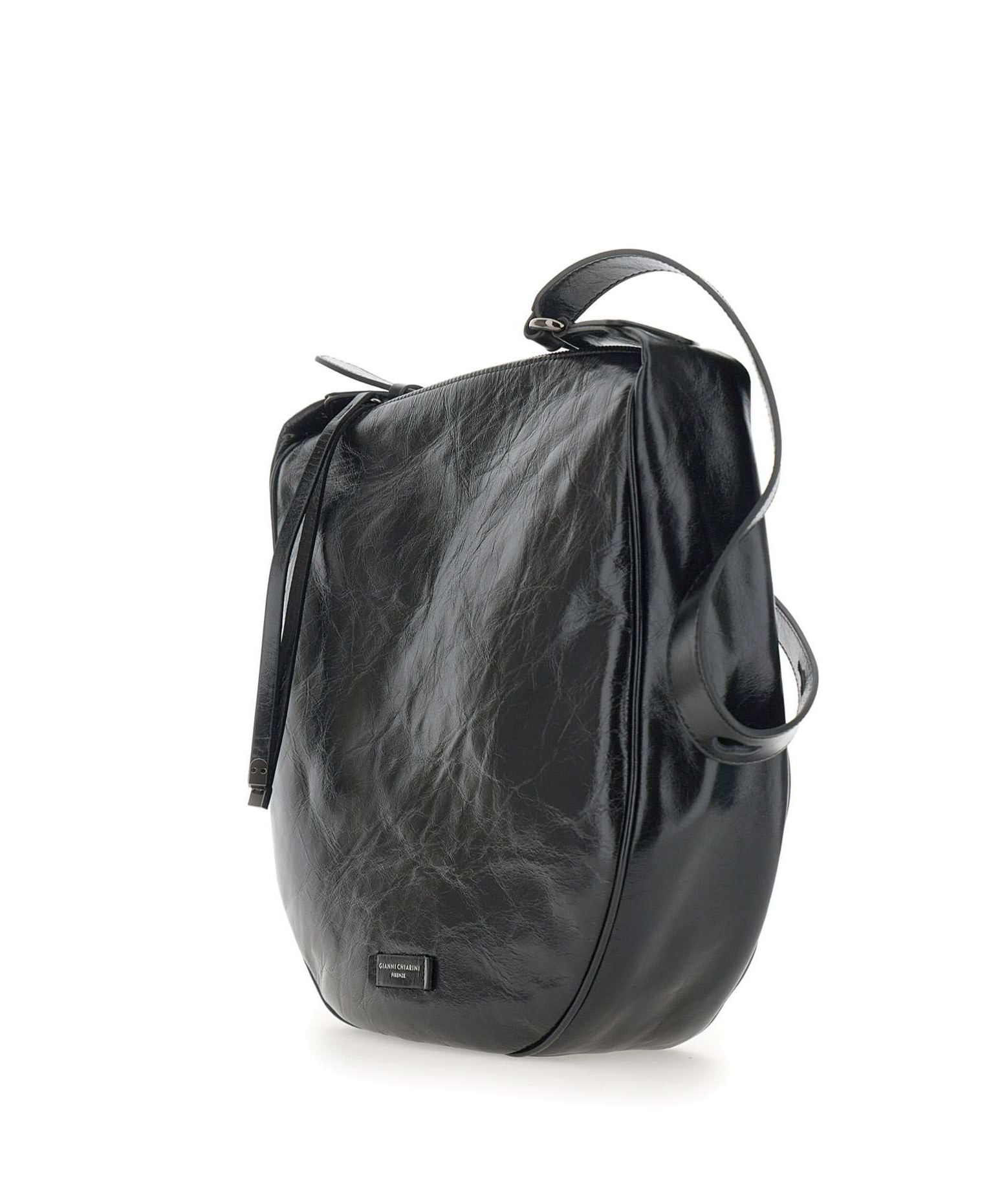 Gianni Chiarini Charlotte Logo Detailed Shoulder Bag In Black