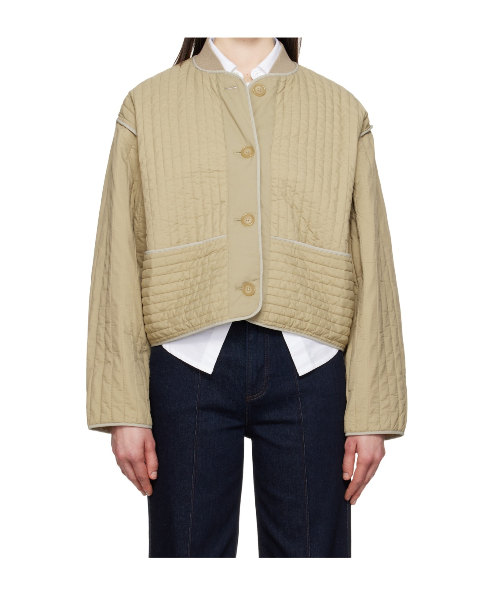 Rag & Bone Beige Marley Quilted Jacket